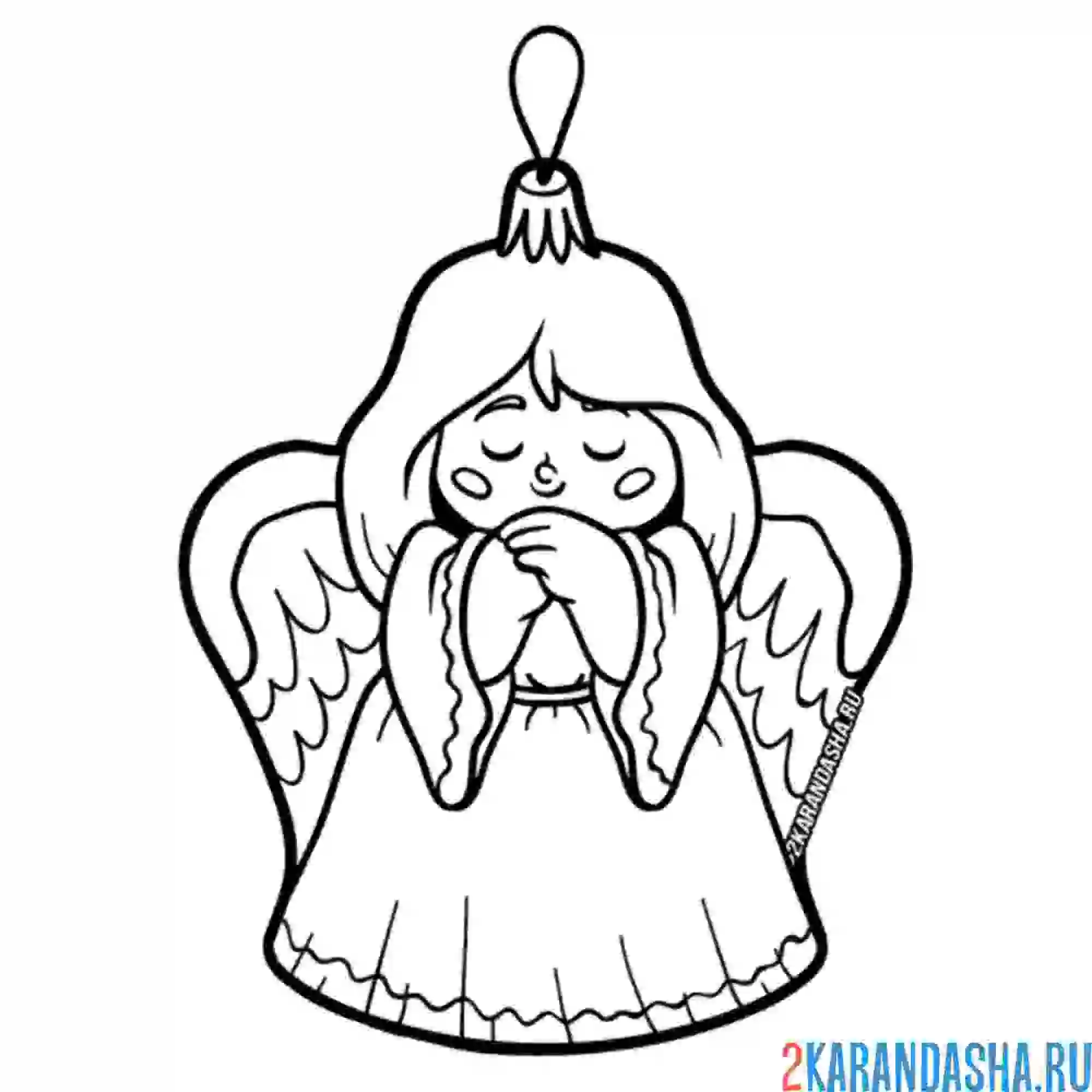 Раскраска ангелок игрушка
