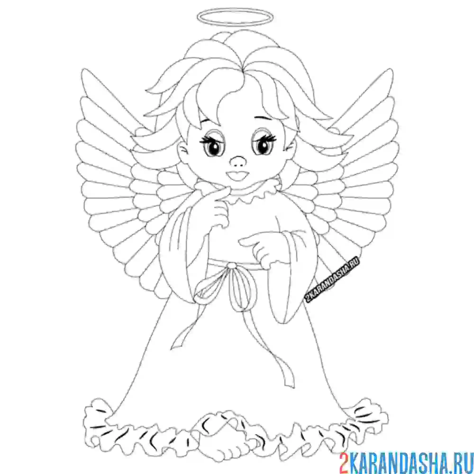 Раскраска ангел во весь рост