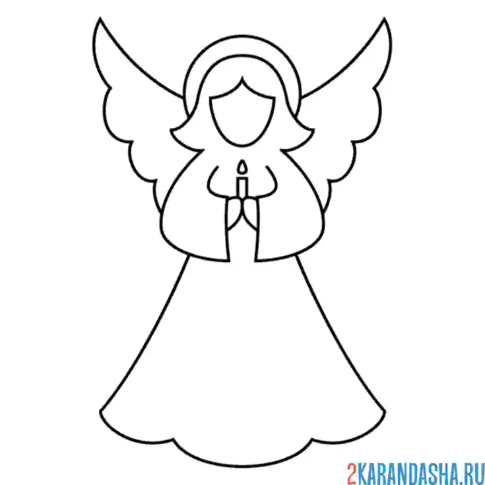 Раскраска силуэт ангела