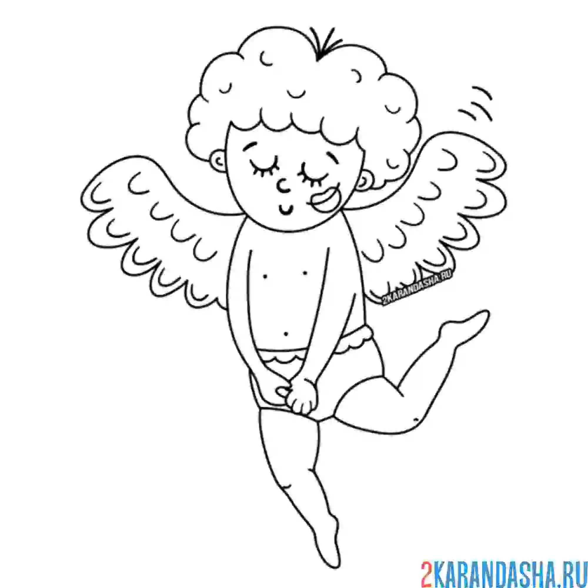 Раскраска ангел летает