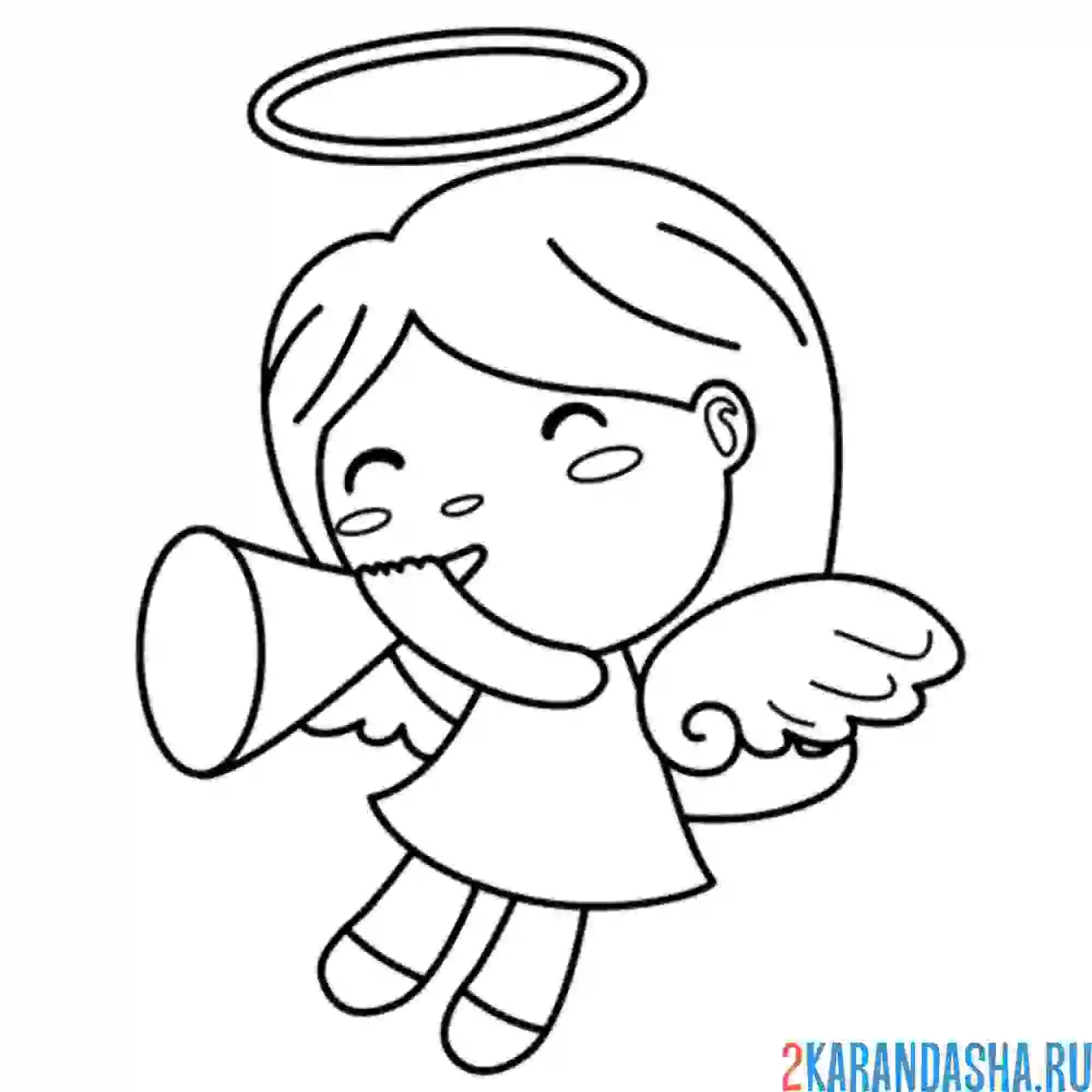 Раскраска ангелок смешной