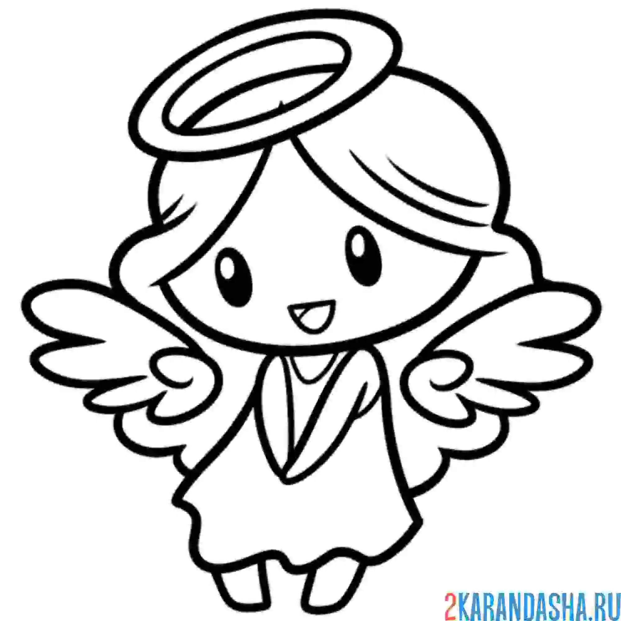 Раскраска милый ангелочек