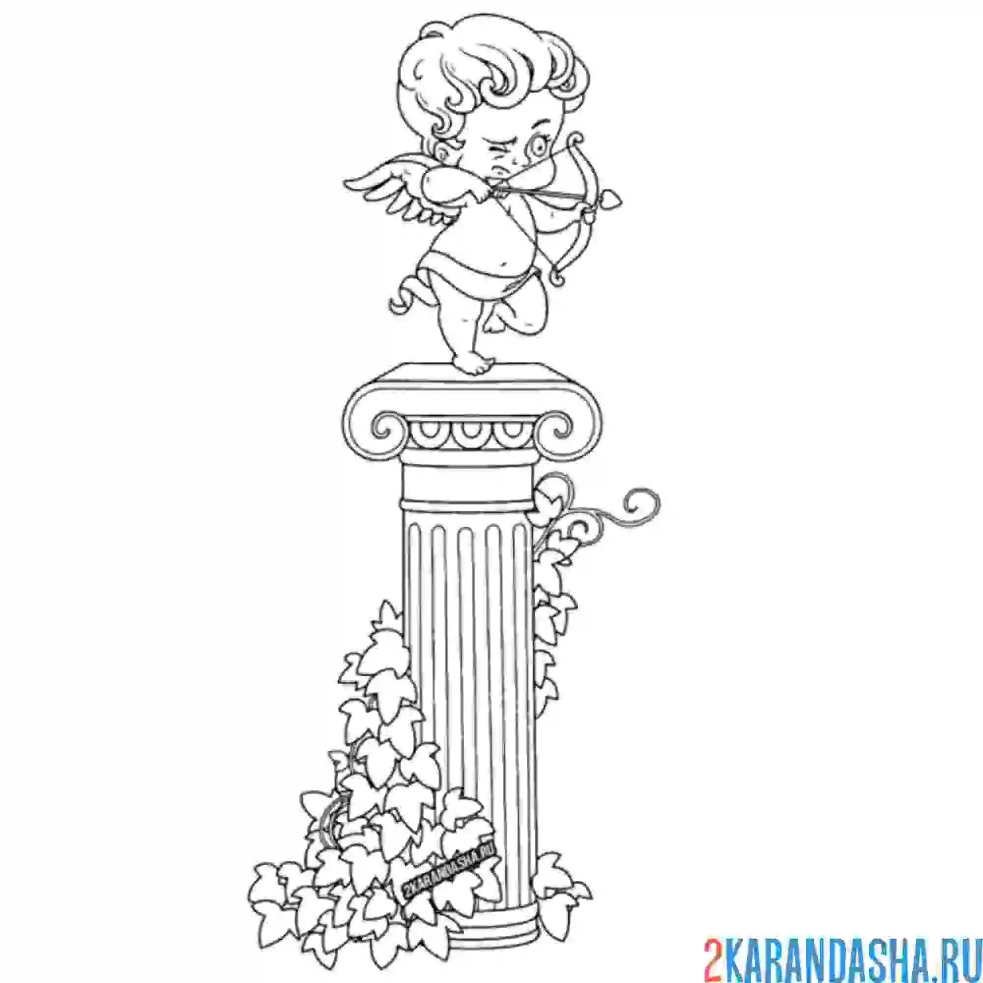 Раскраска ангел статуя