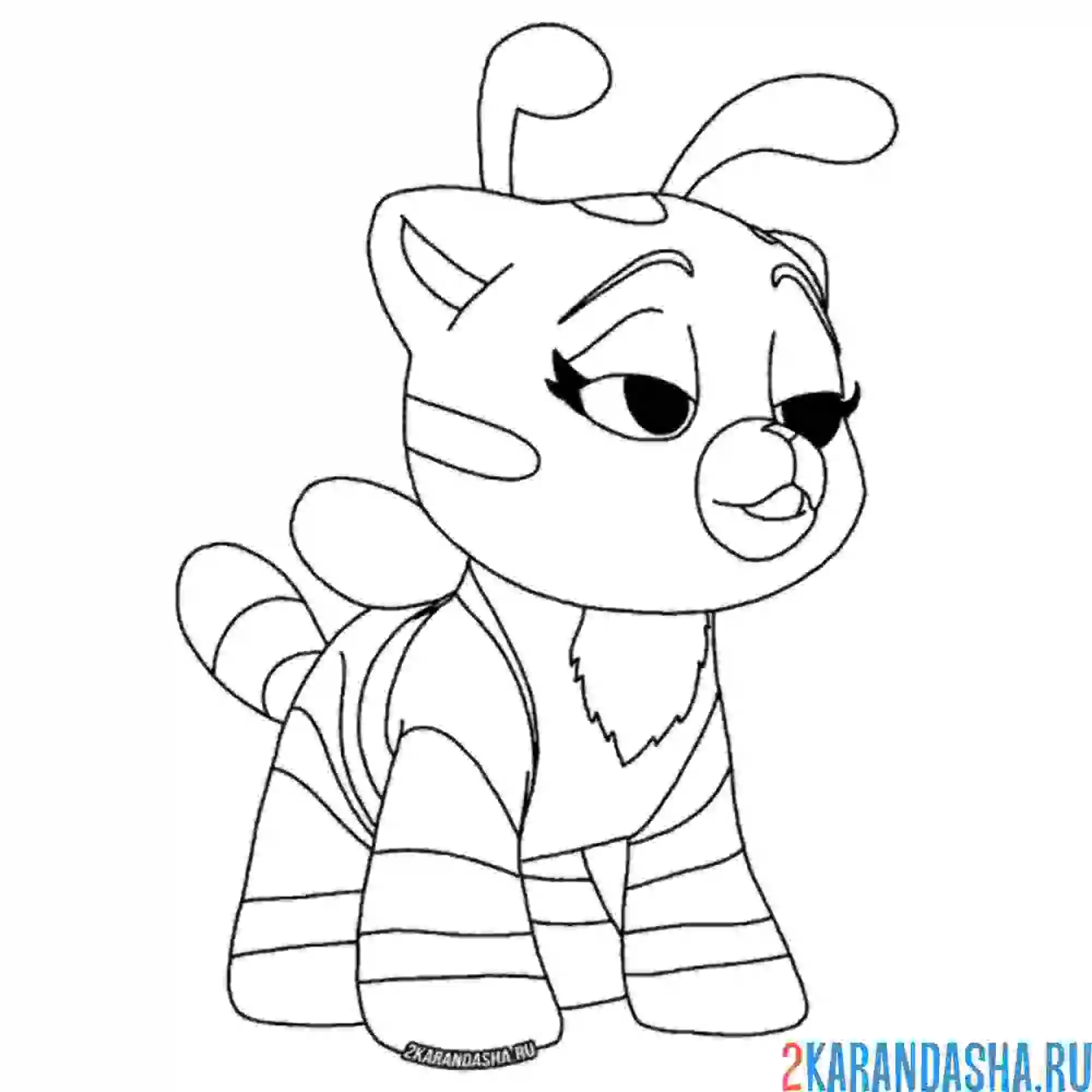 Раскраска кошка-пчела из поппи плейтайм