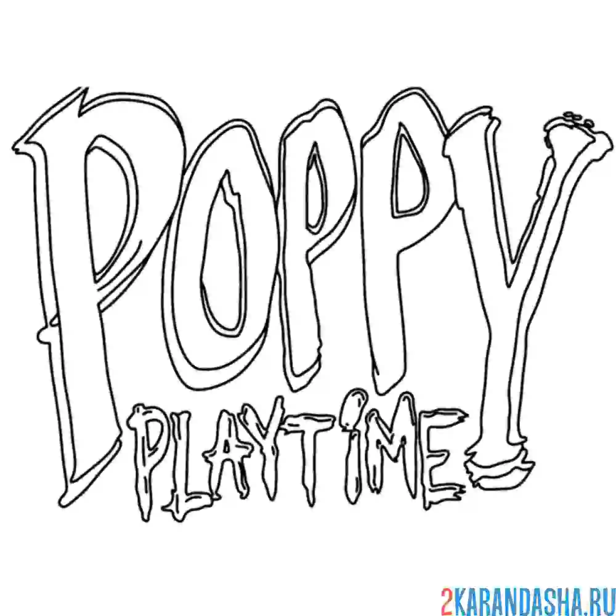 Раскраска поппи плейтайм логотип