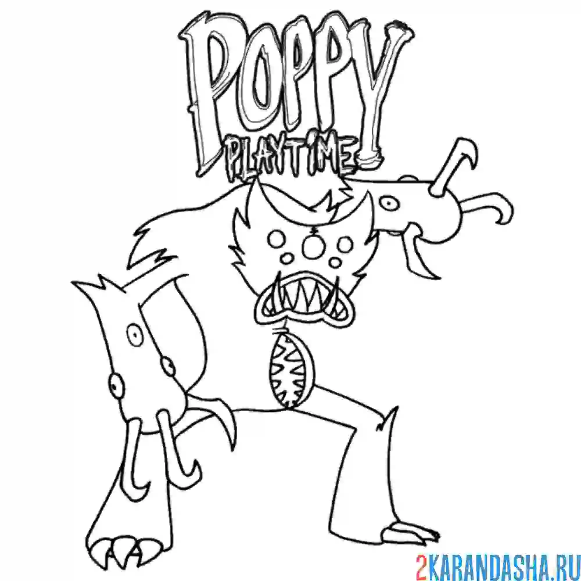 Раскраска поппи плейтайм монстр