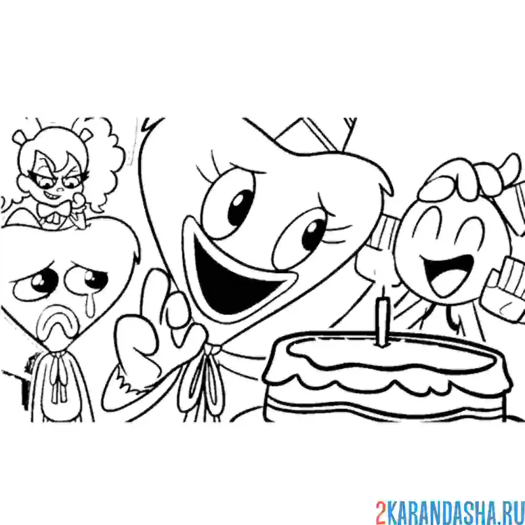 Раскраска поппи плейтайм из игры