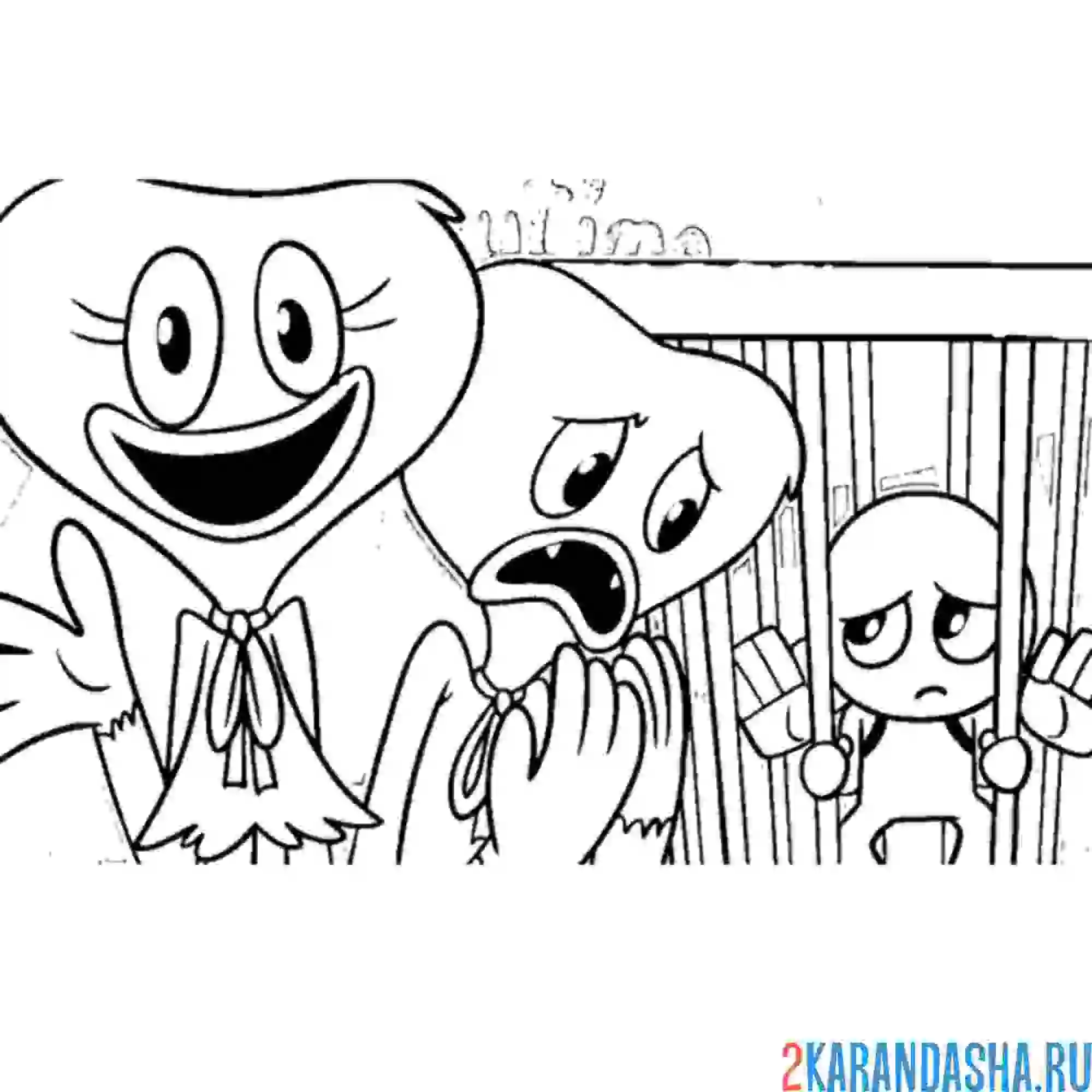 Раскраска игра поппи плейтайм