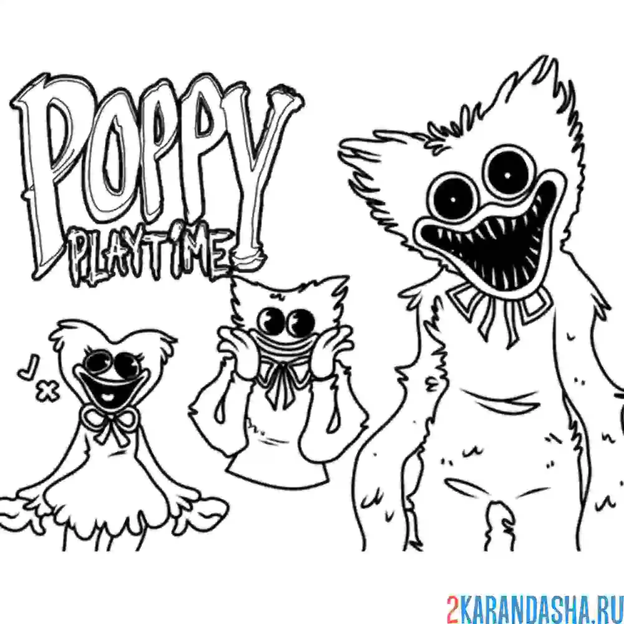 Раскраска поппи плейтайм хагги вагги игра