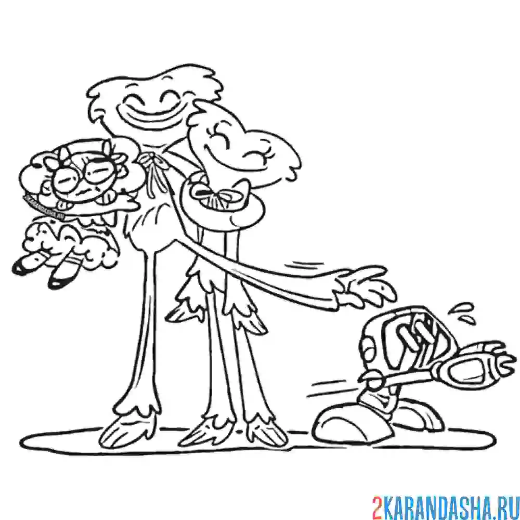 Раскраска семья хагги вагги