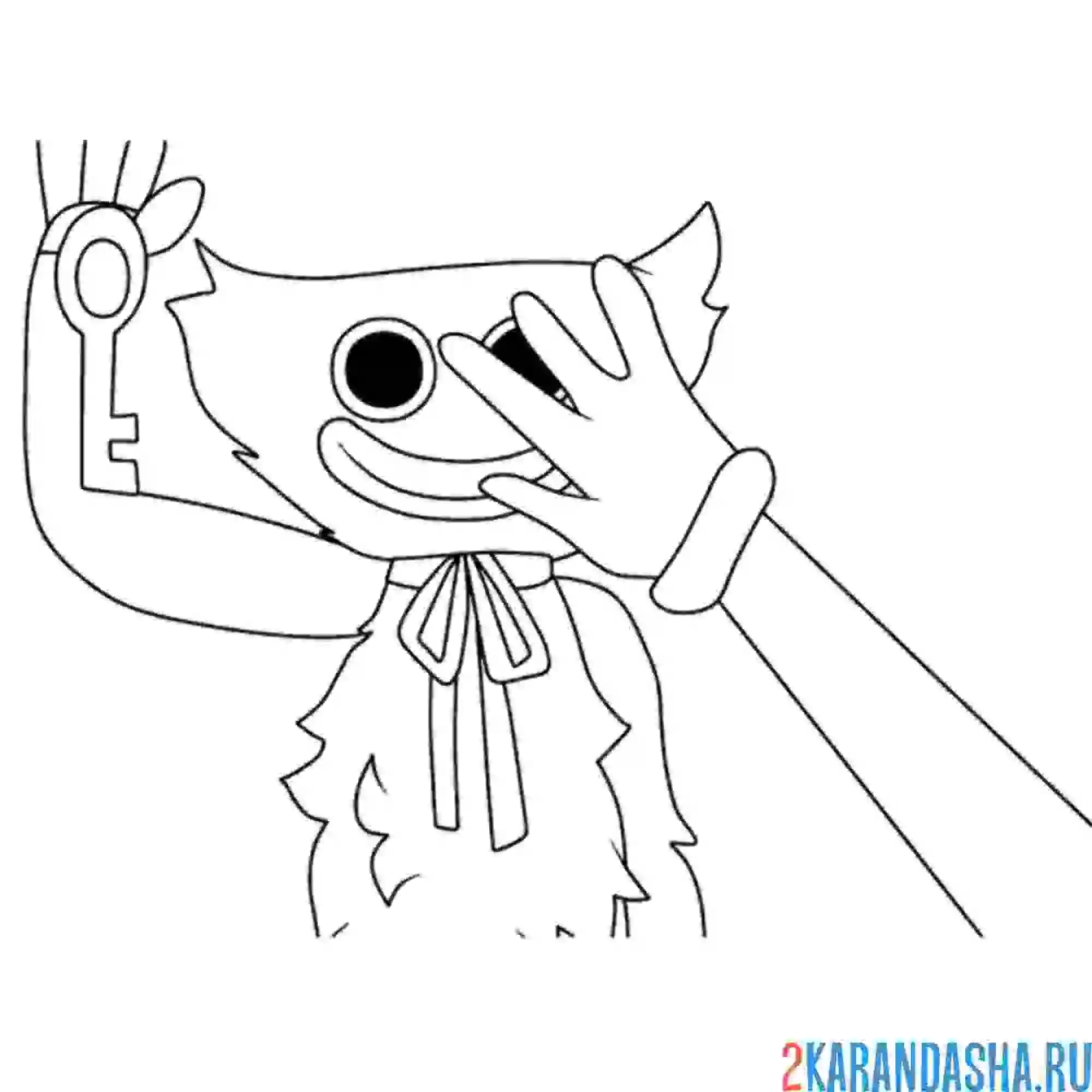 Раскраска поппи плейтайм рука на хагги вагги