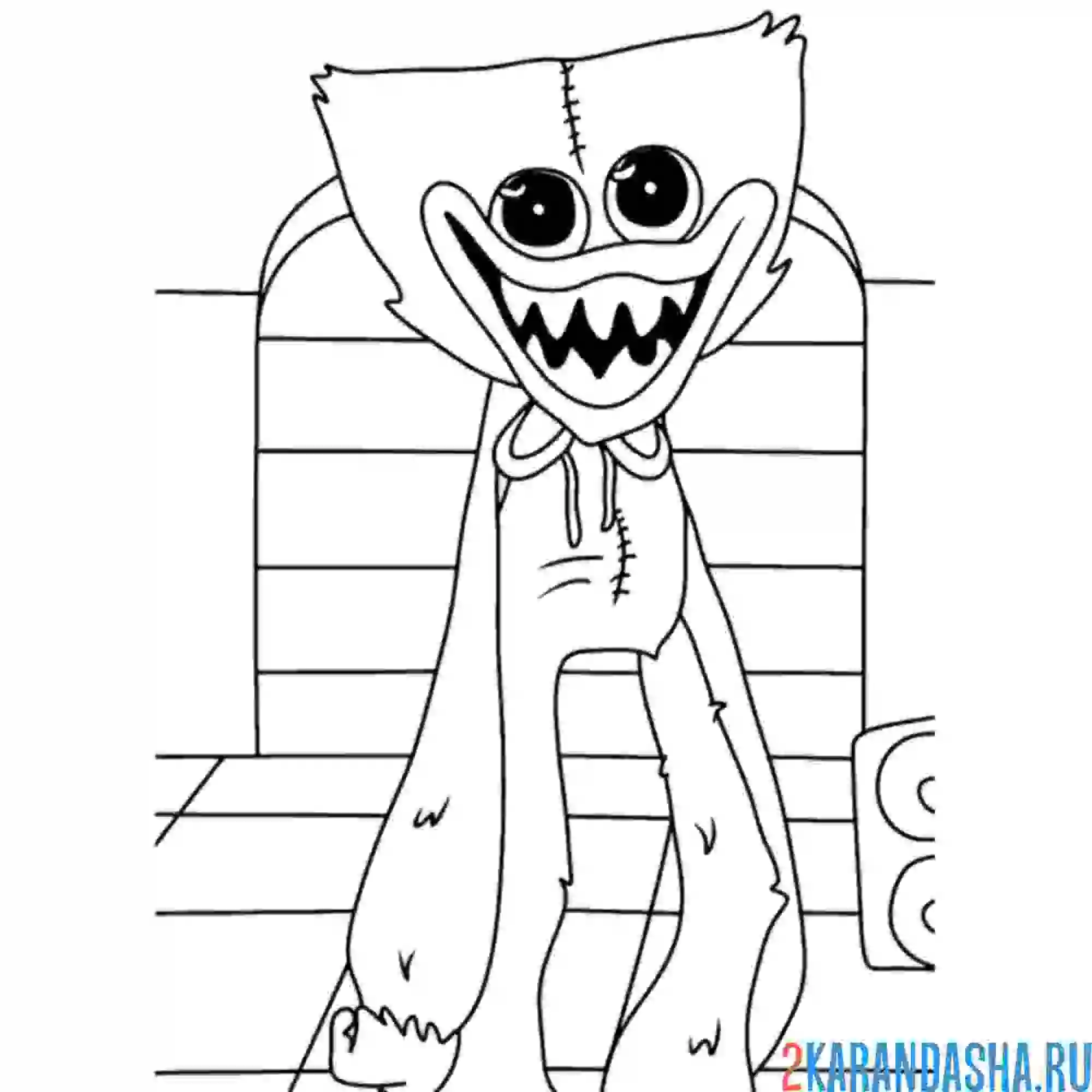 Раскраска поппи плейтайм хагги вагги играет