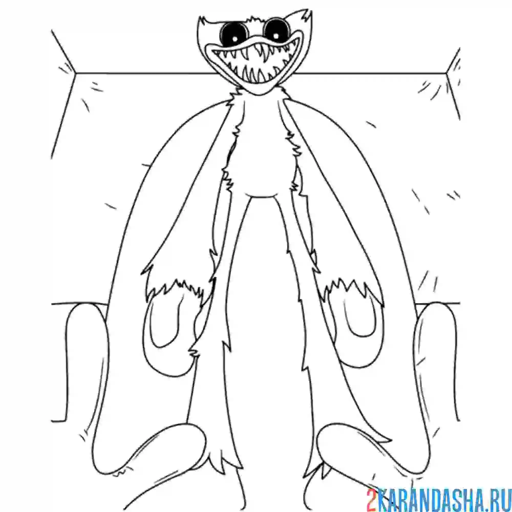 Раскраска поппи плейтайм хагги вагги и руки