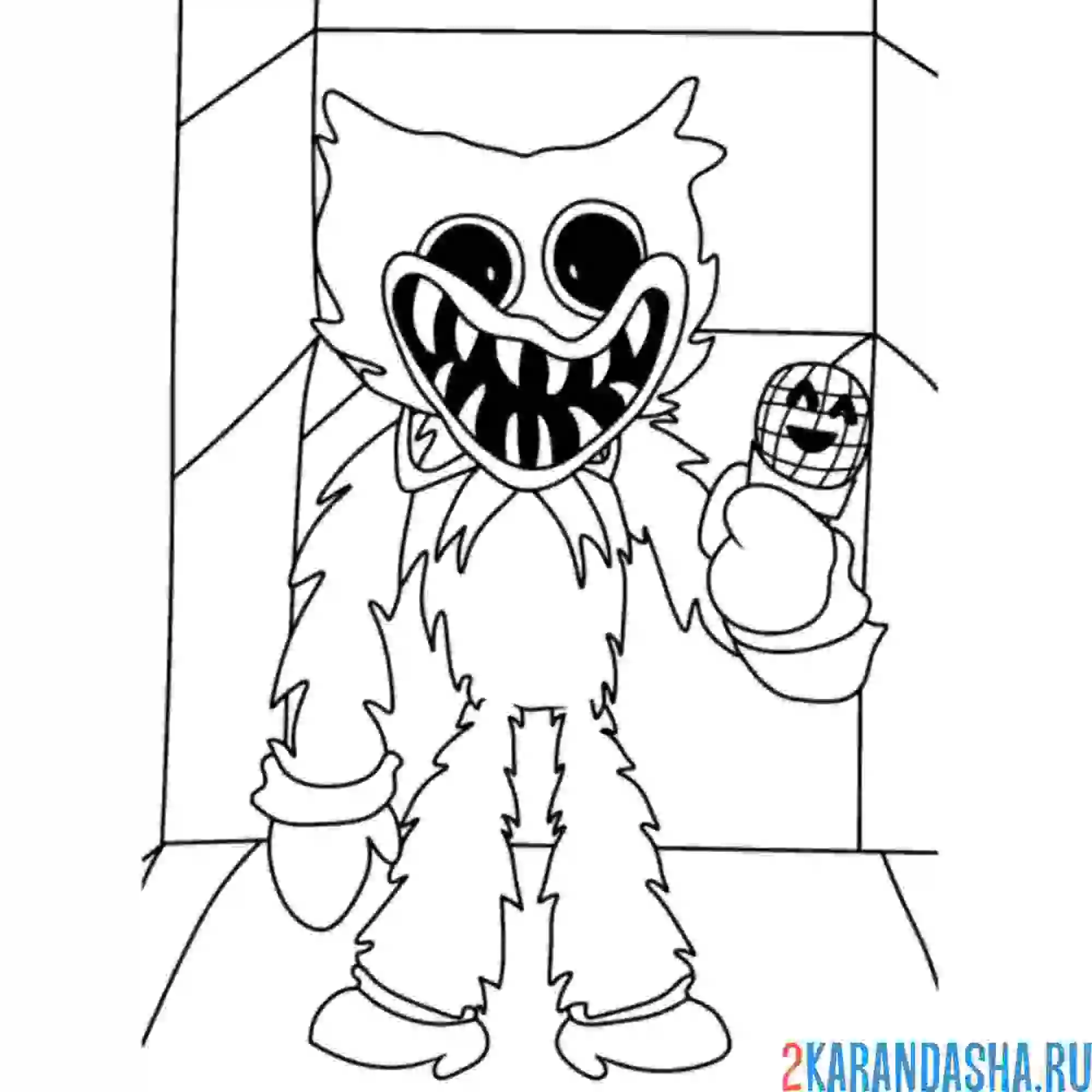 Раскраска хагги вагги из игры поппи плейтайм