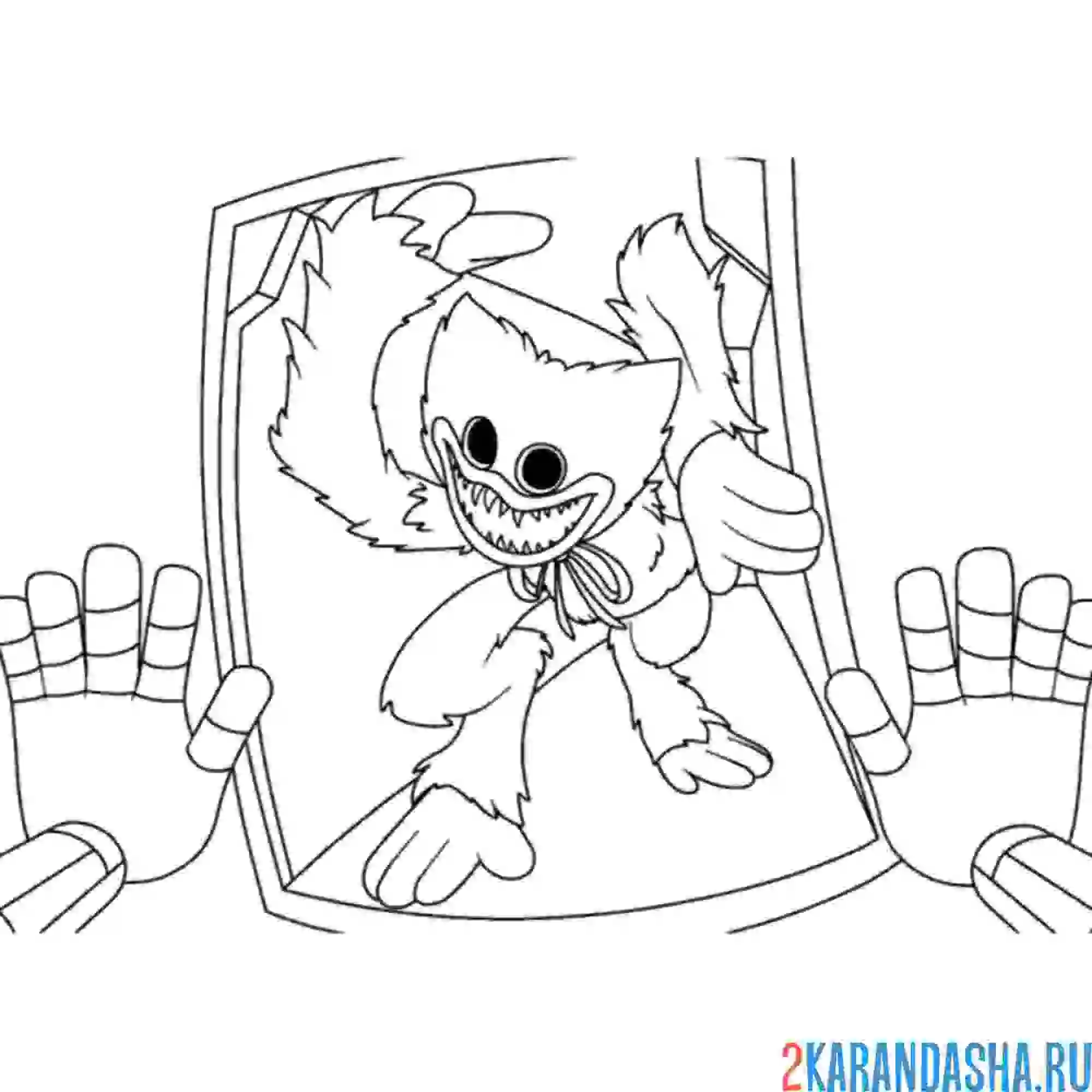 Раскраска поппи плейтайм хагги вагги крадется