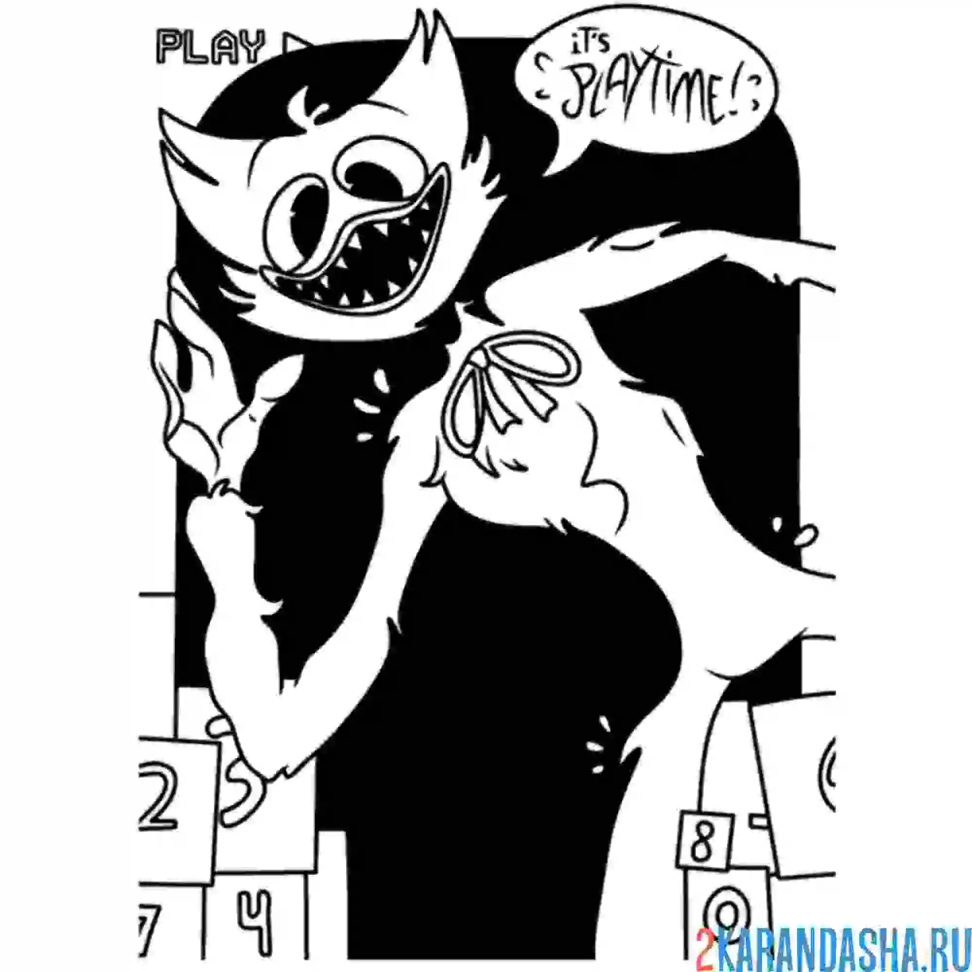 Раскраска поппи плейтайм хагги вагги давай играть