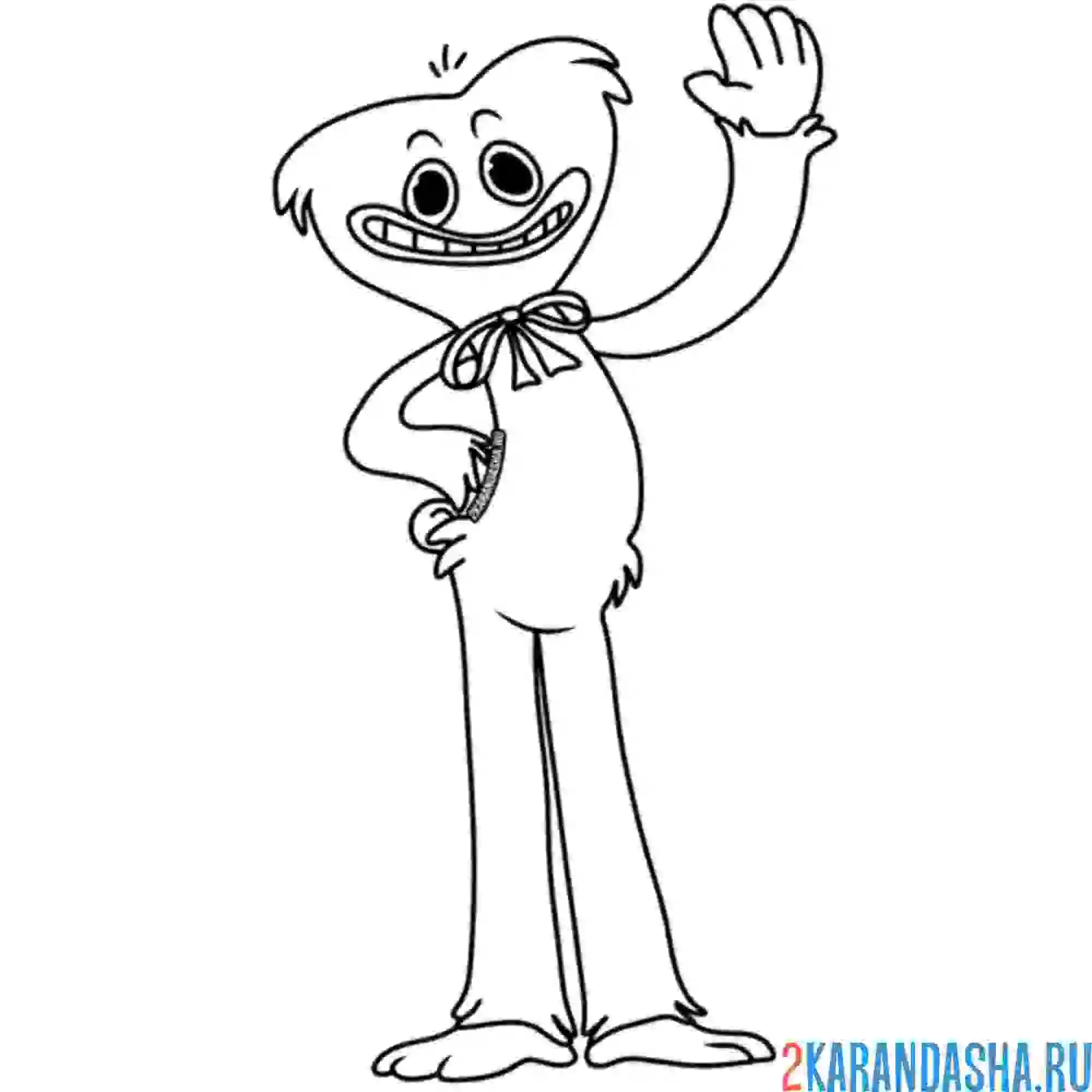 Раскраска хагги вагги улыбается