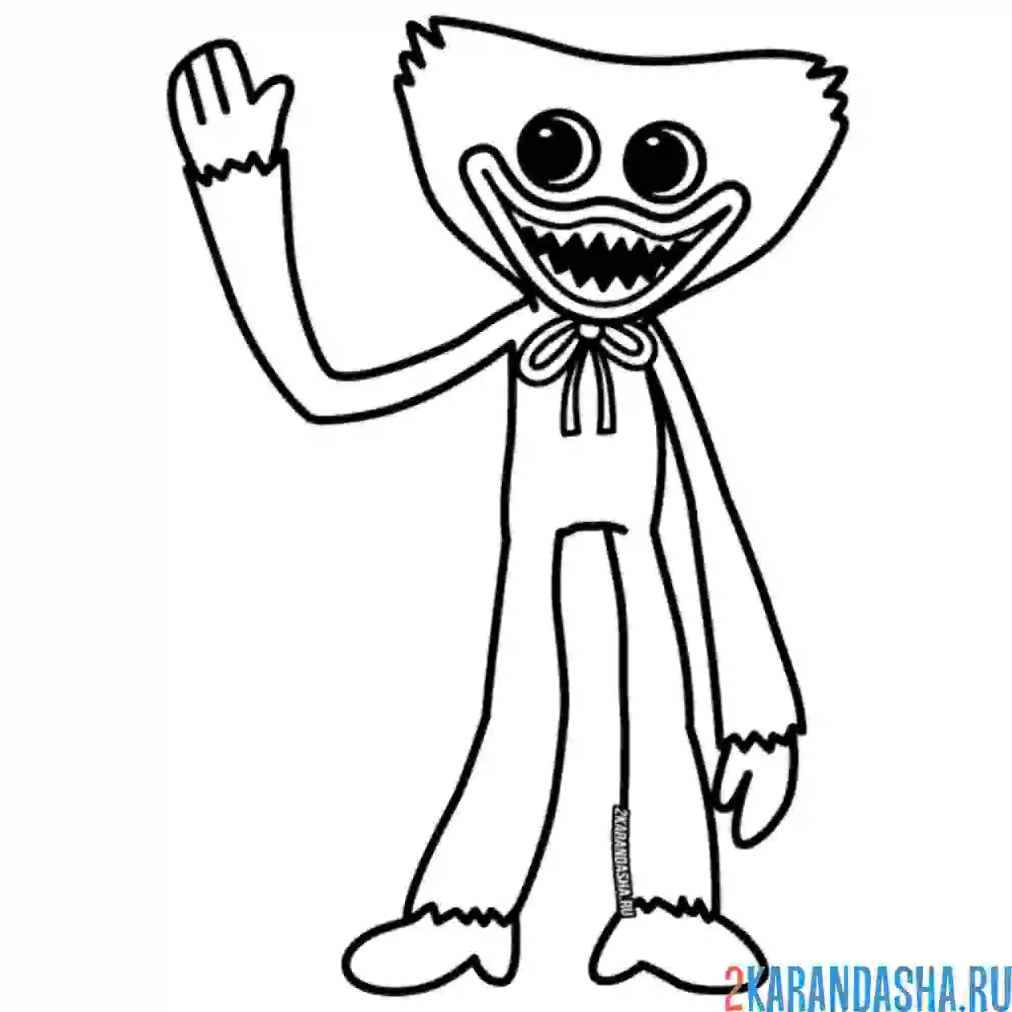 Раскраска хагги вагги передает привет