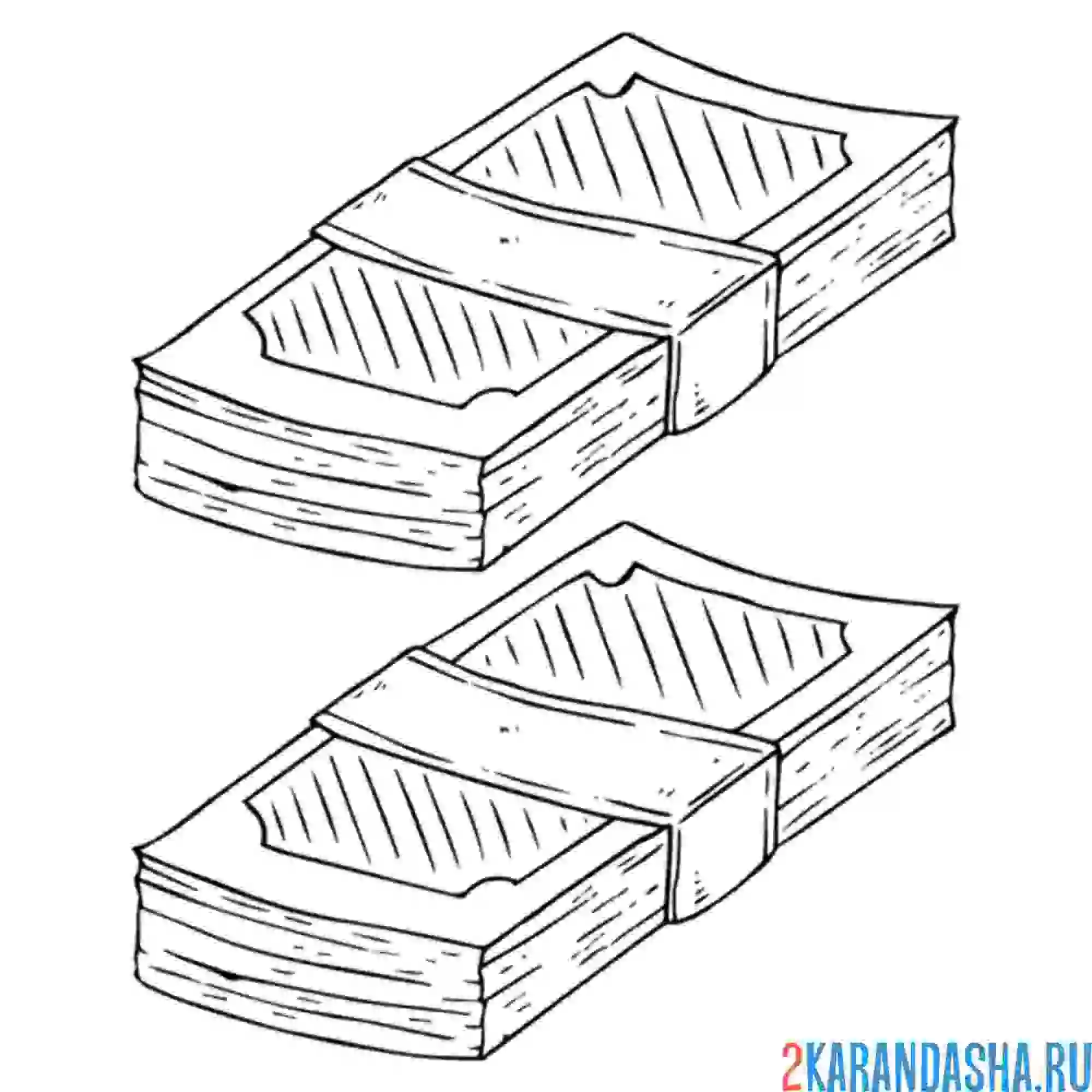 Раскраска бумажные деньги иностранная валюта
