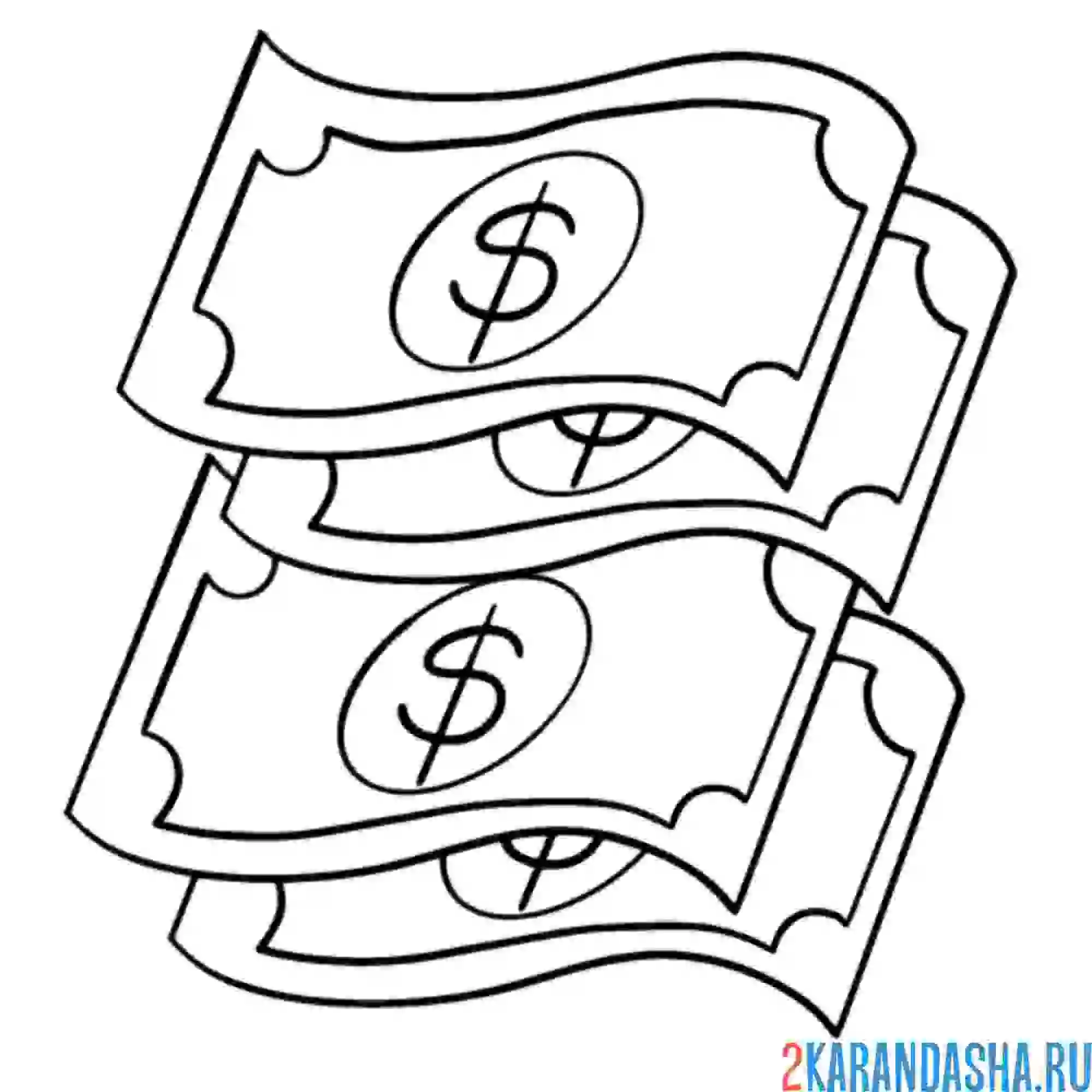 Раскраска четыре доллара