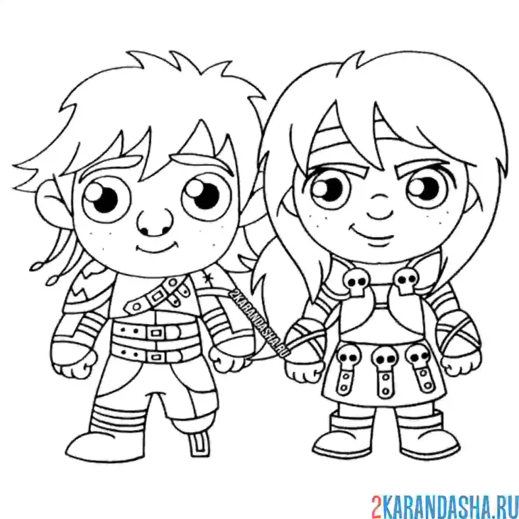 Раскраска иккинг и астрид