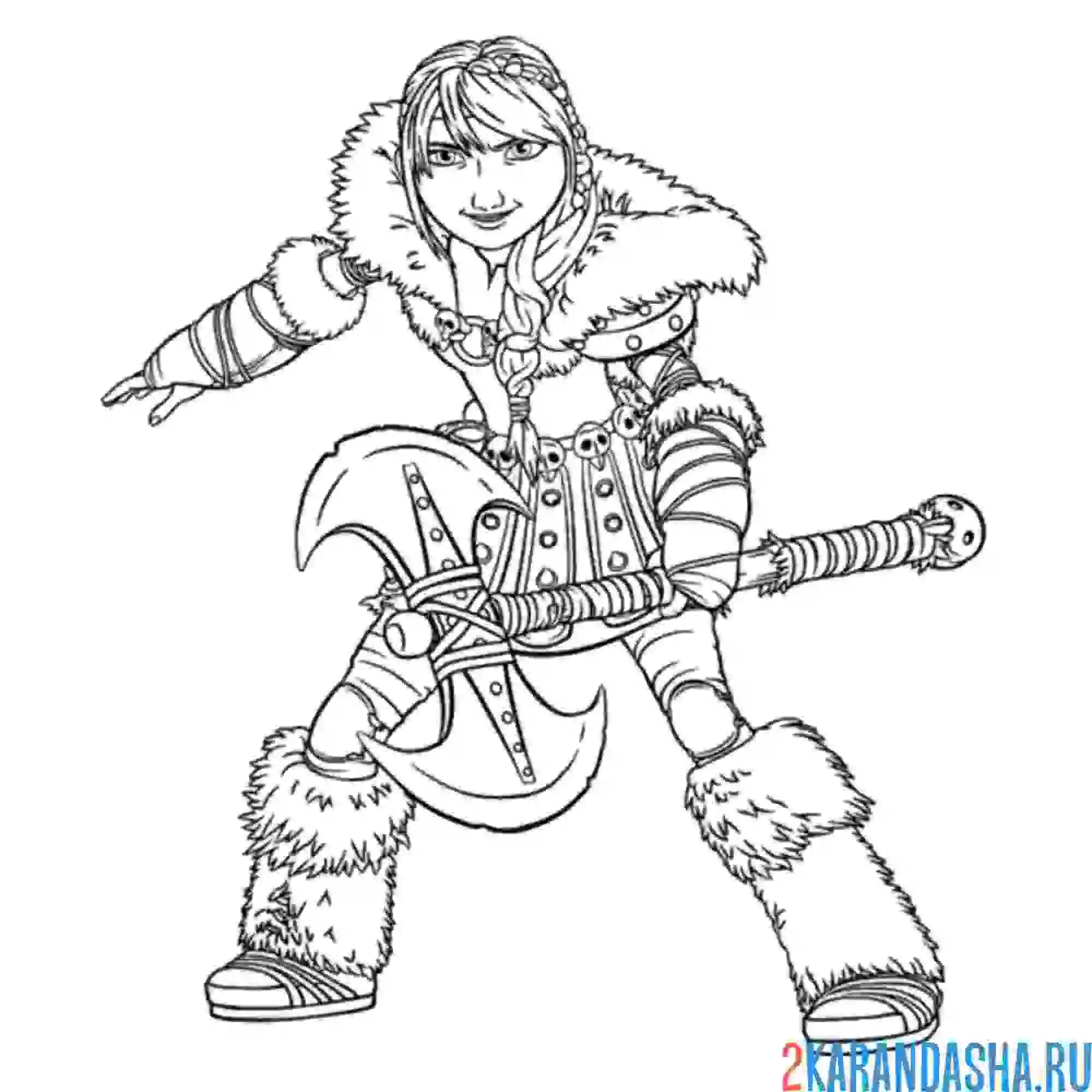 Раскраска астрид воительница