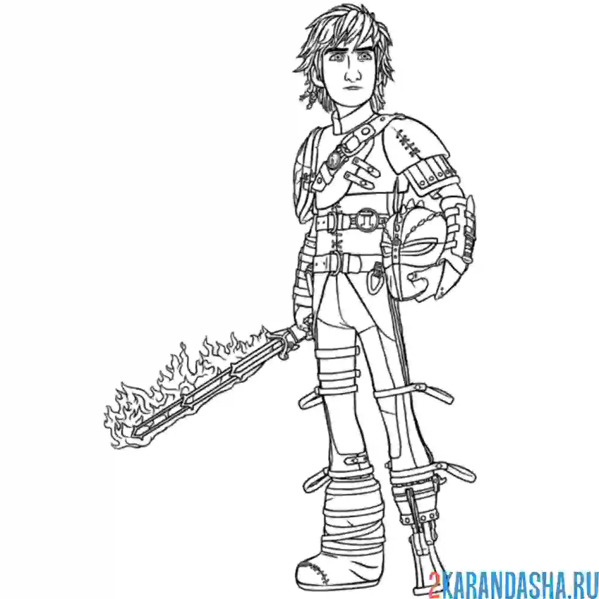Раскраска иккинг главный герой