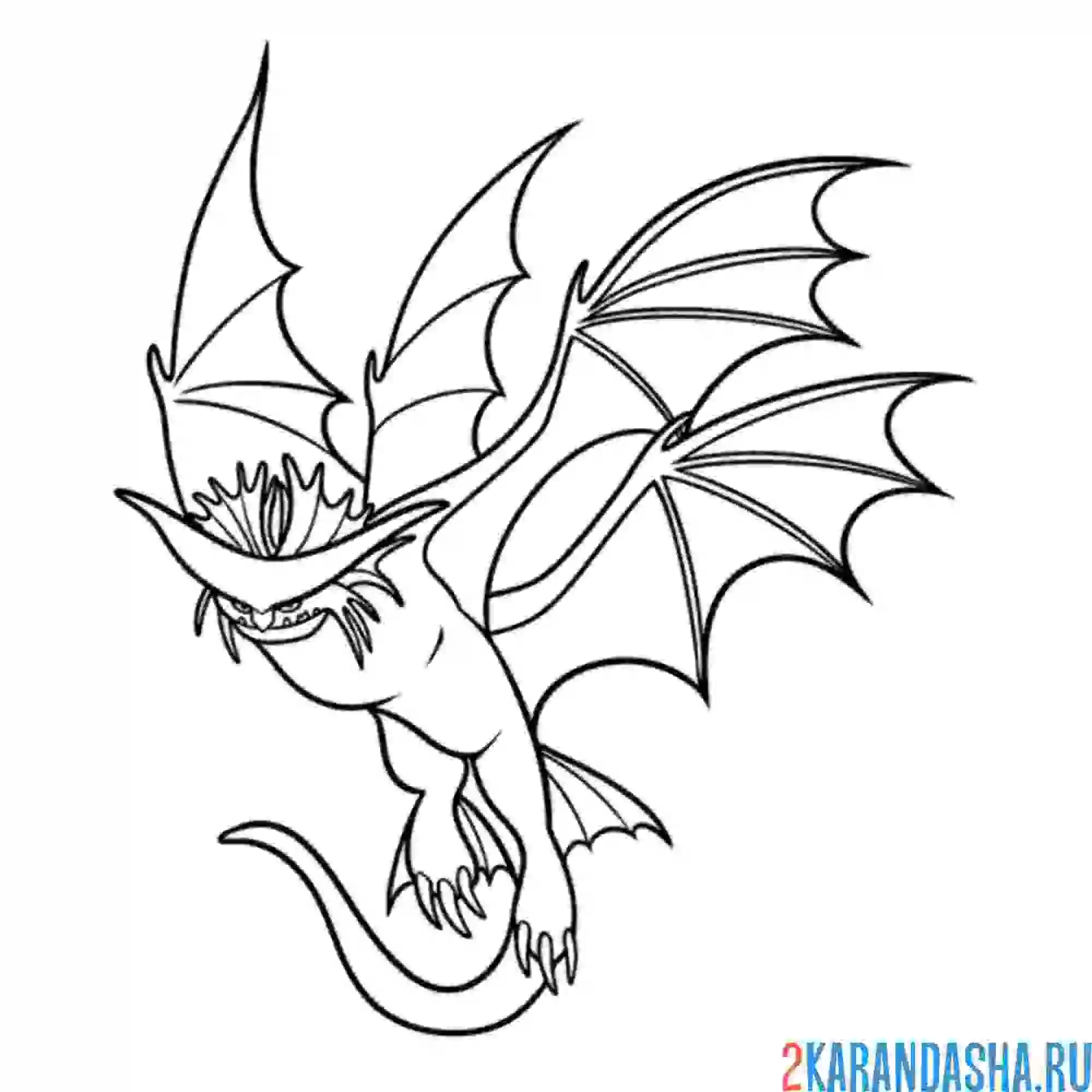 Раскраска грозокрыл дракон