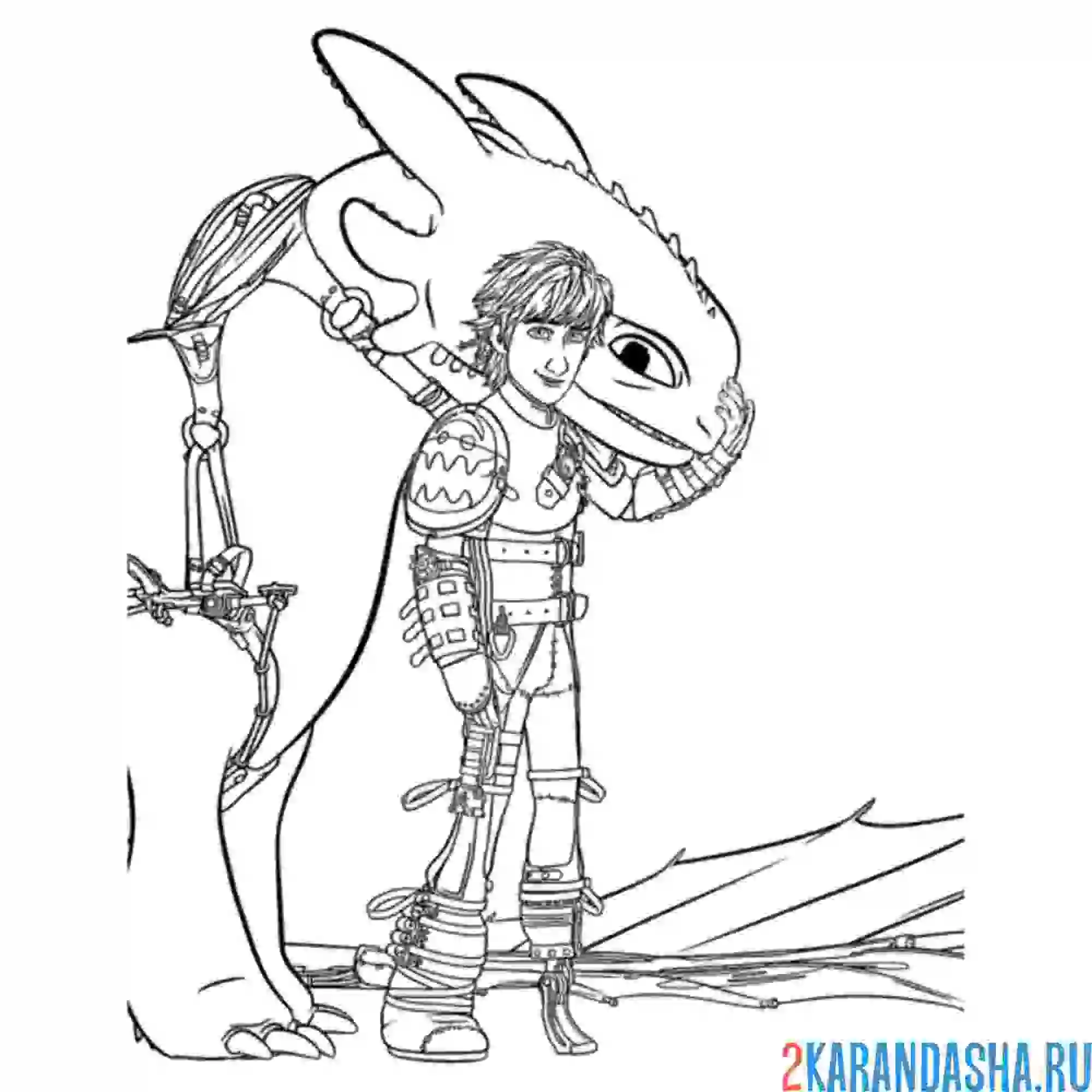Раскраска беззубик друг иккинга