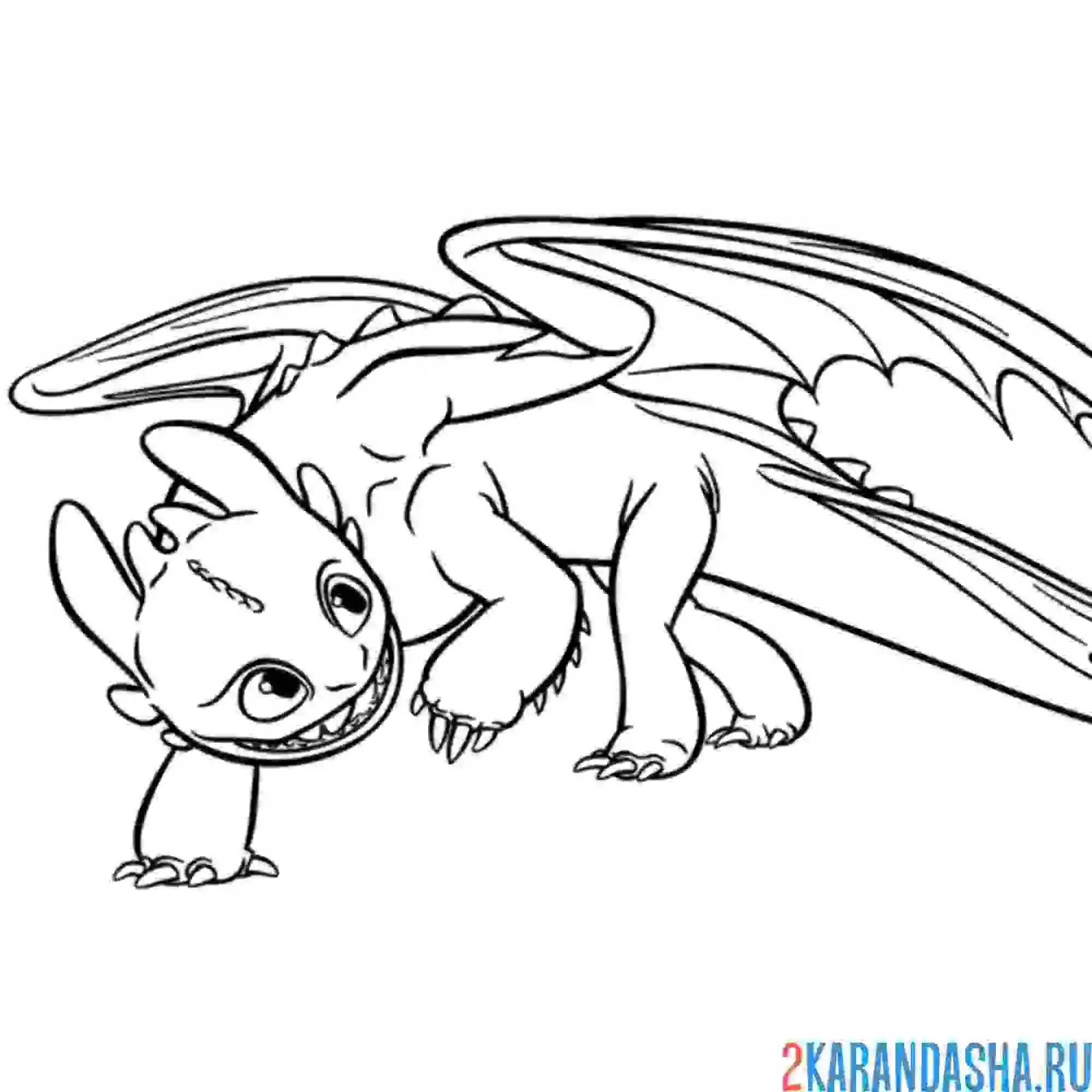 Раскраска беззубик осторожничает