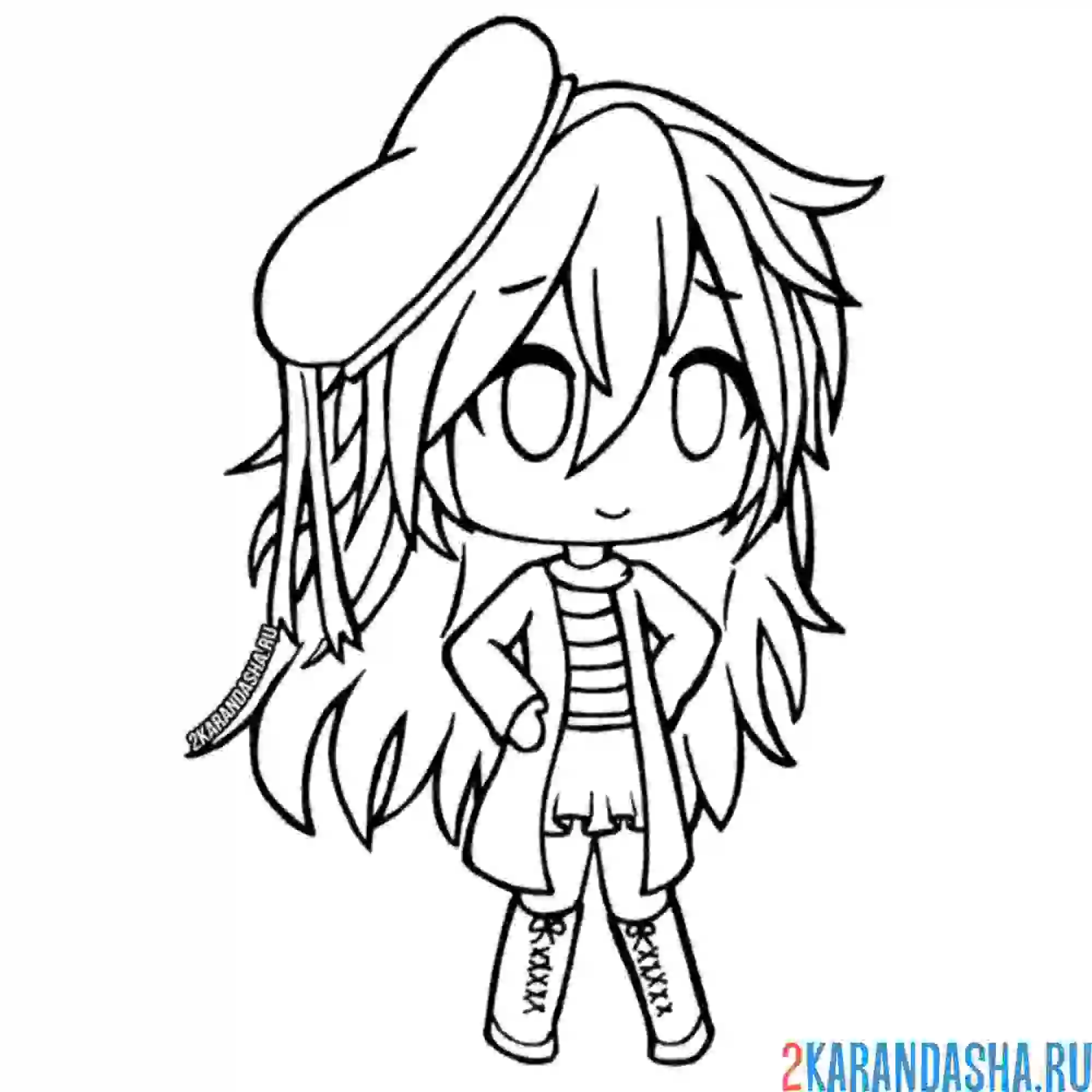 Раскраска гача лайф в берете