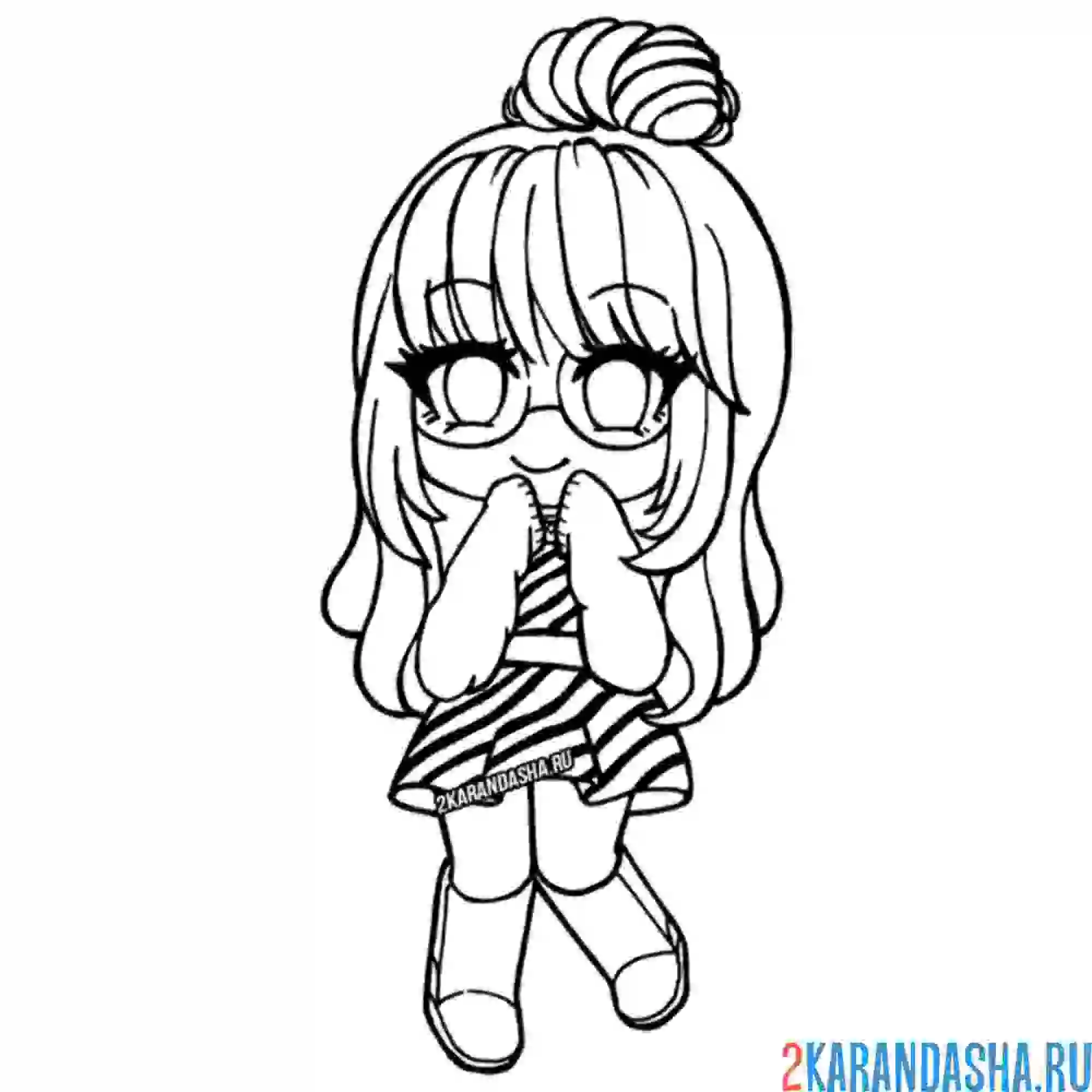 Раскраска гача лайф с дулей на голове