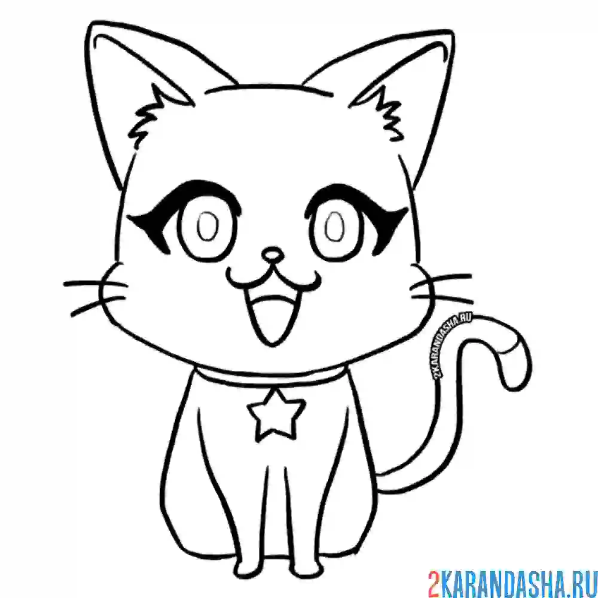 Раскраска гача лайф котик