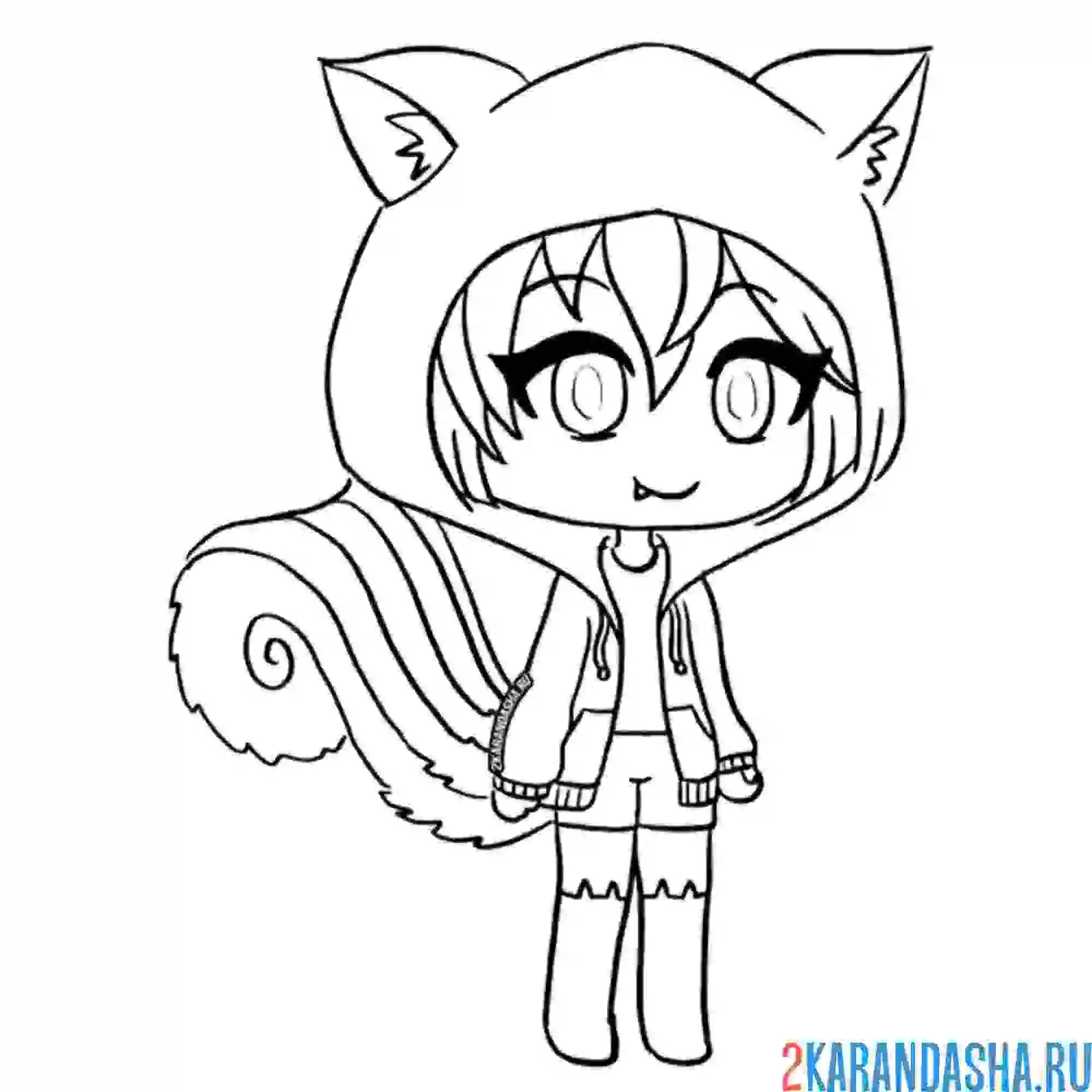 Раскраска гача лайф в толстовке