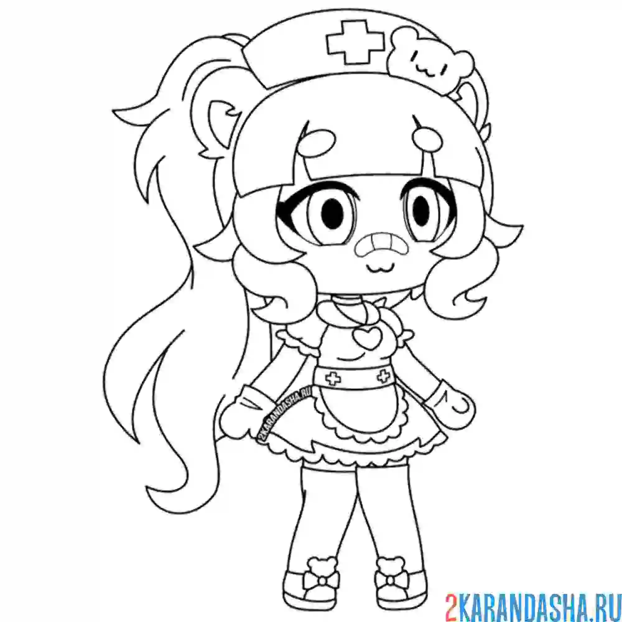 Раскраска гача лайф медсестра