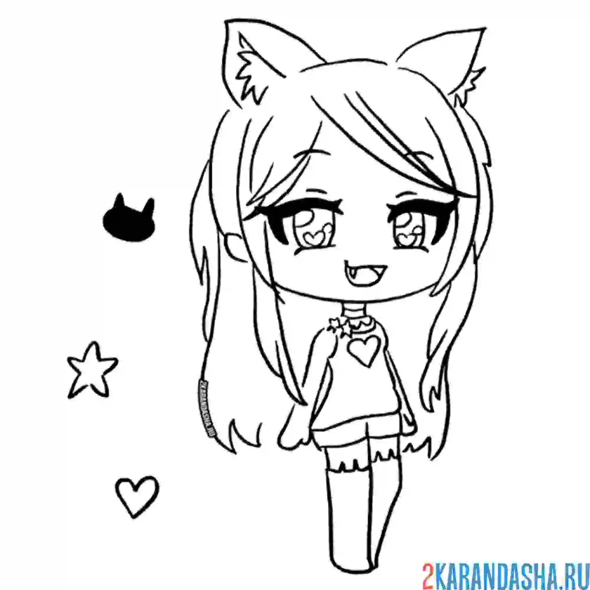 Раскраска гача лайф аниме в сапожках