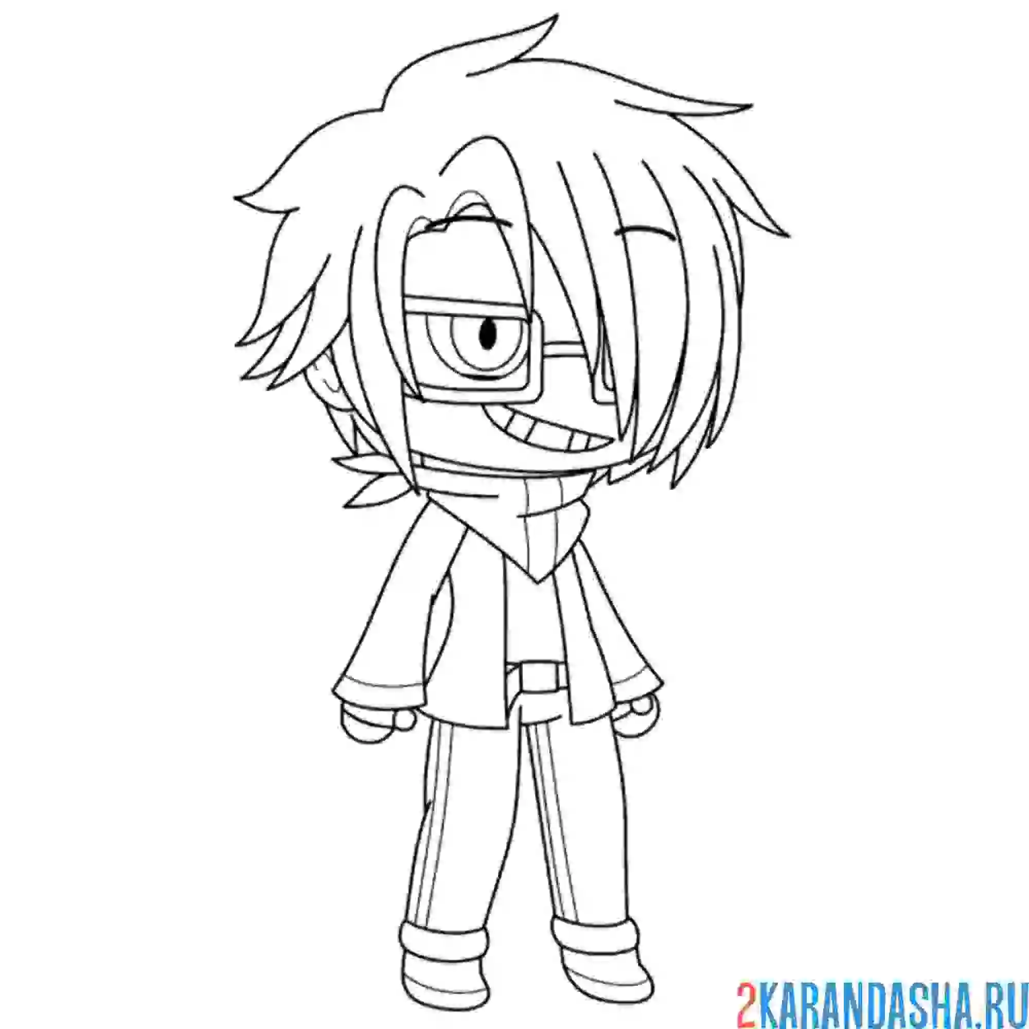 Раскраска гача лайф мальчишка