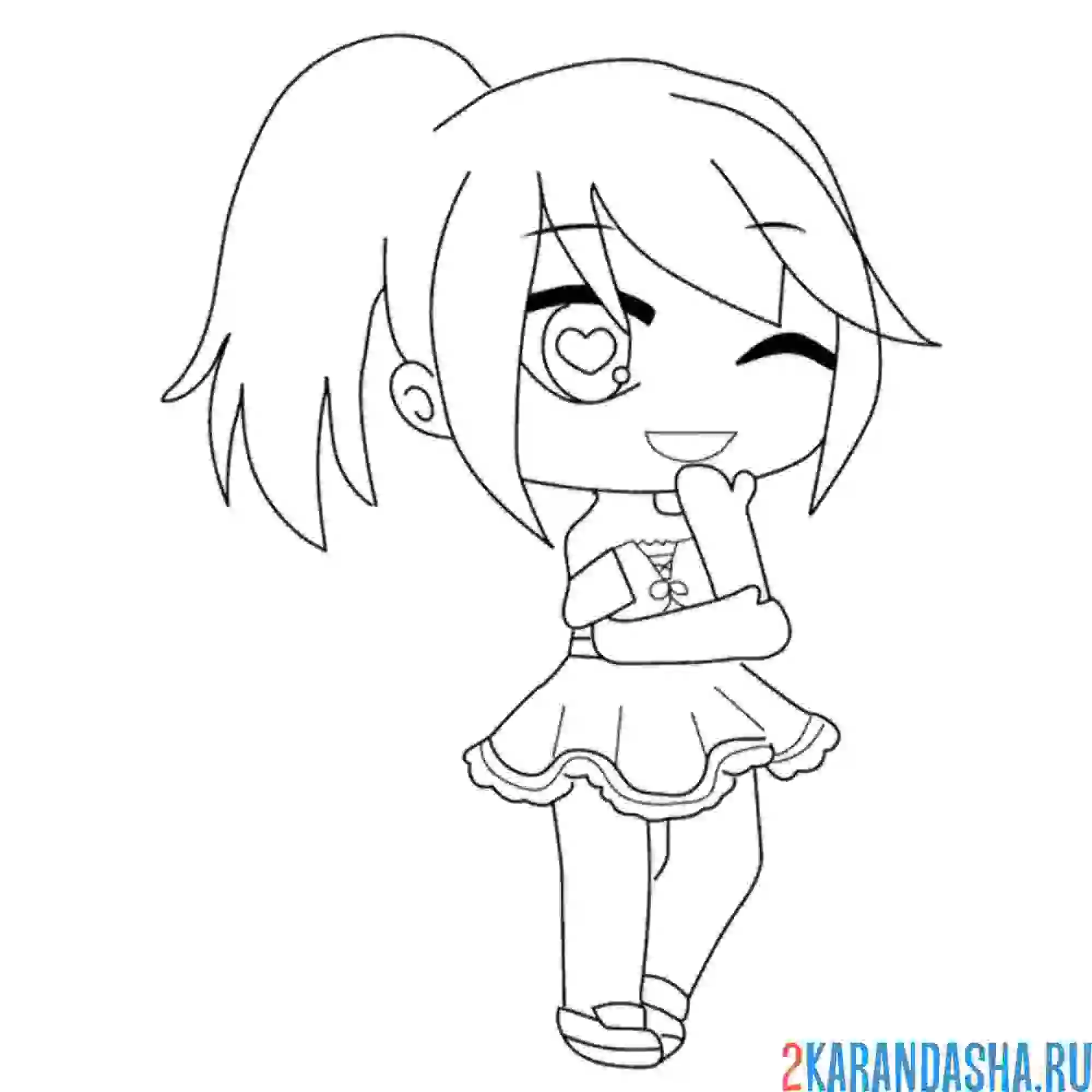 Раскраска гача лайф смеется