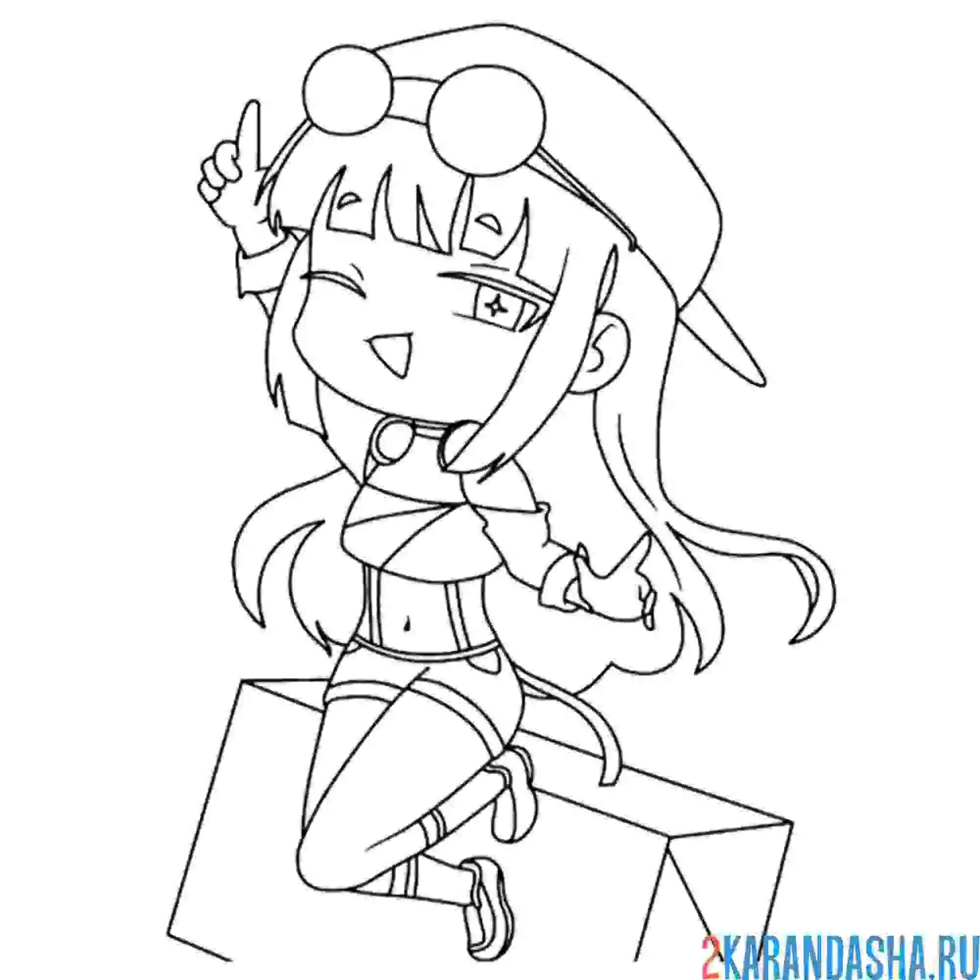 Раскраска гача лайф девочка-рэпер