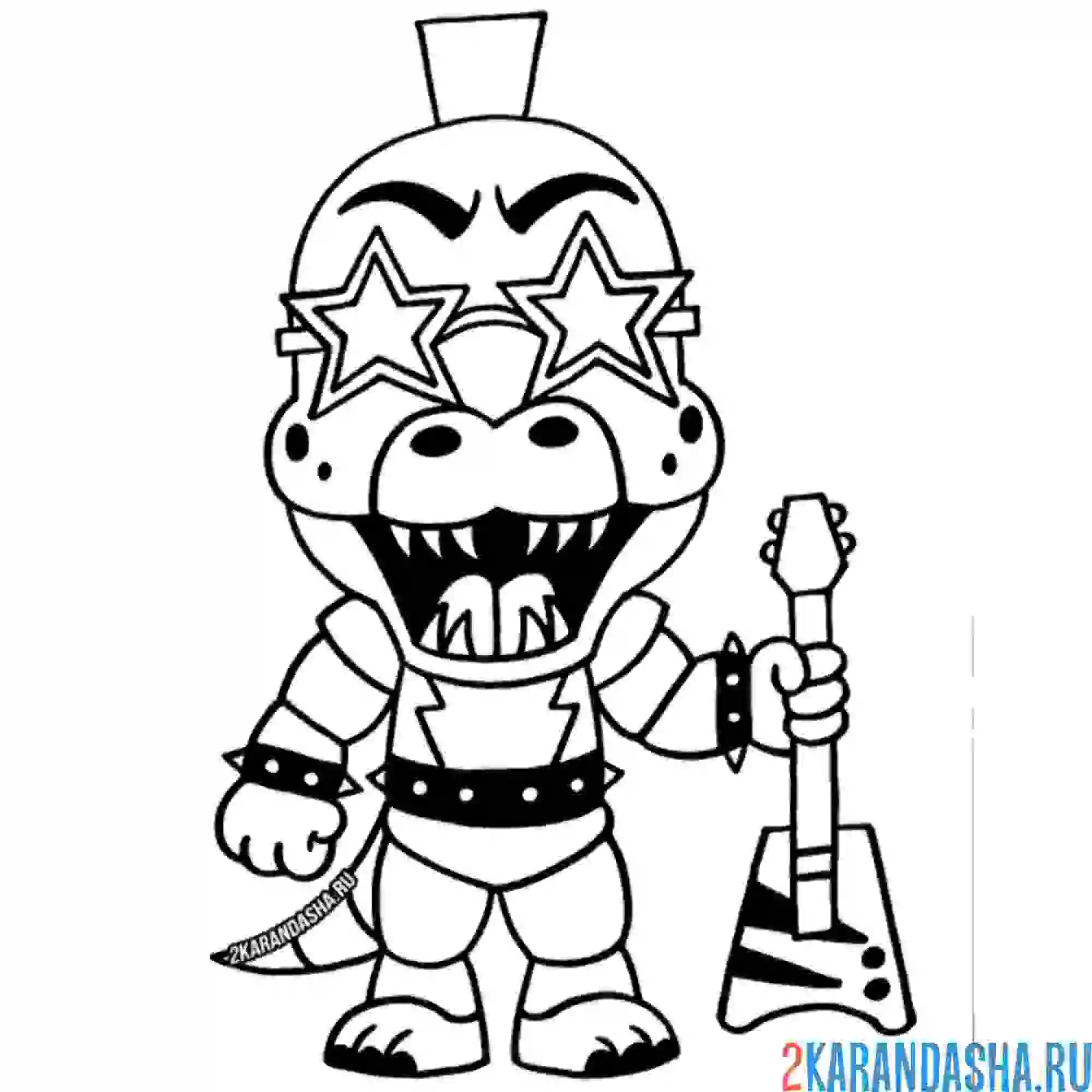 Раскраска аллигатор монтгомери фнаф 9