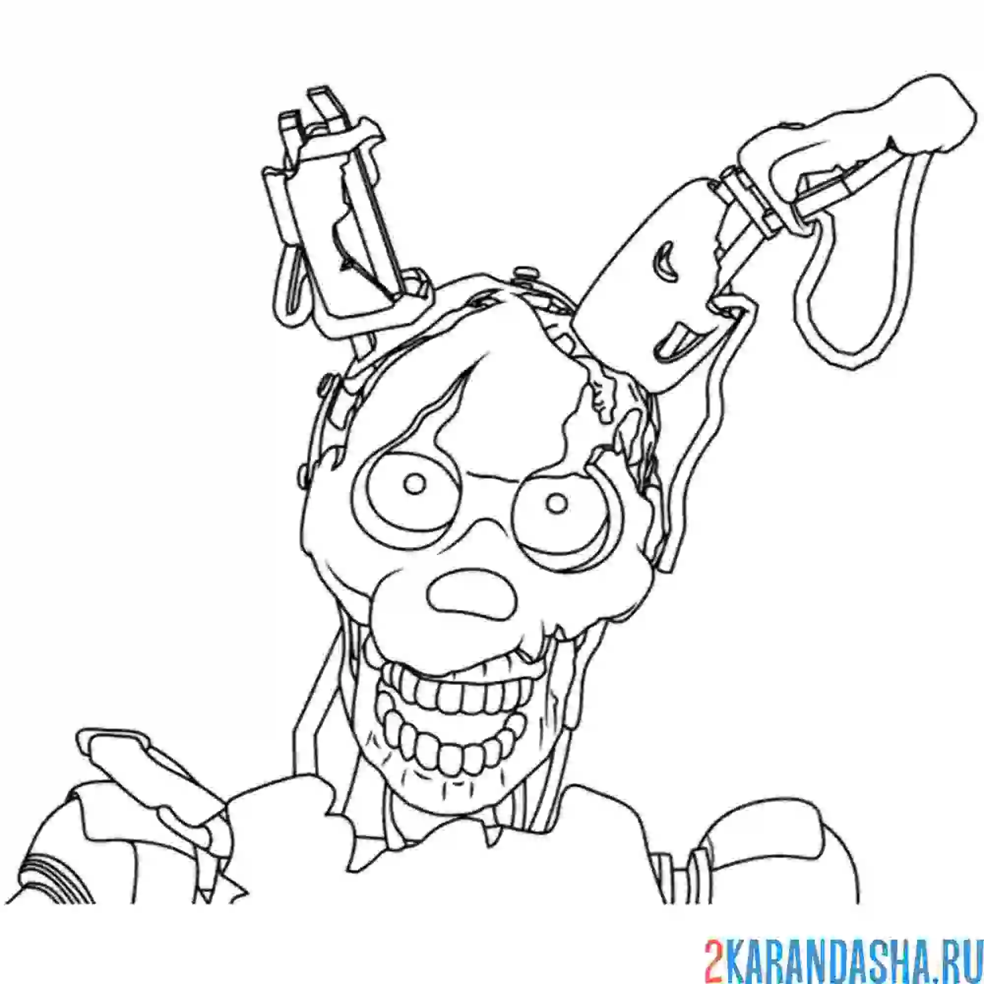 Раскраска бёрнтрап security breach фнаф 9