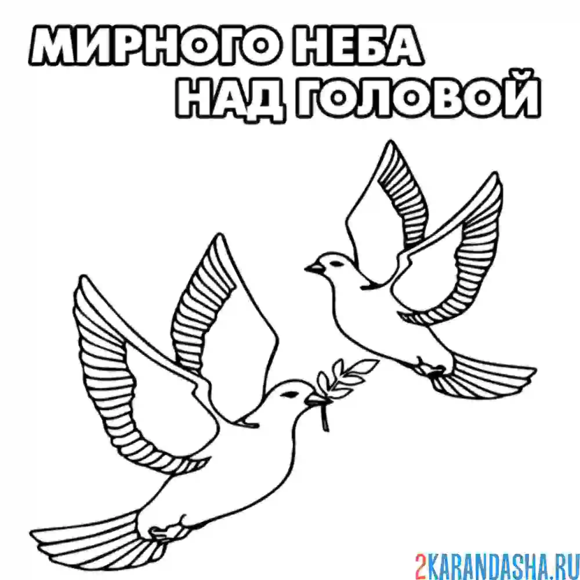 Раскраска мирное небо над головой 23 февраля