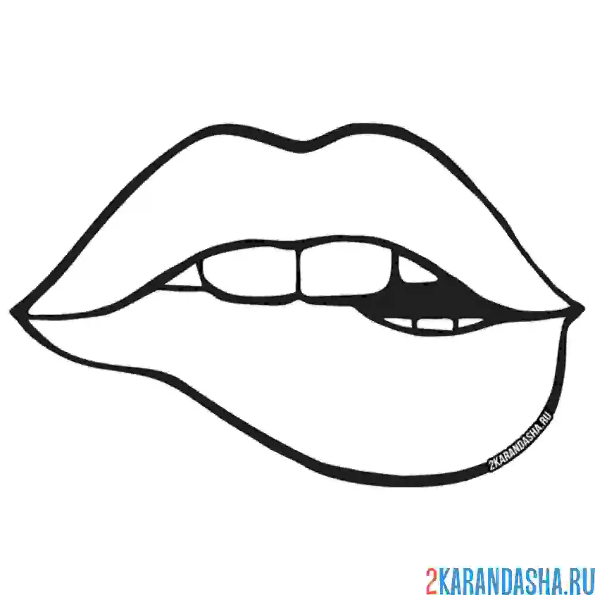 Раскраска ууу губы