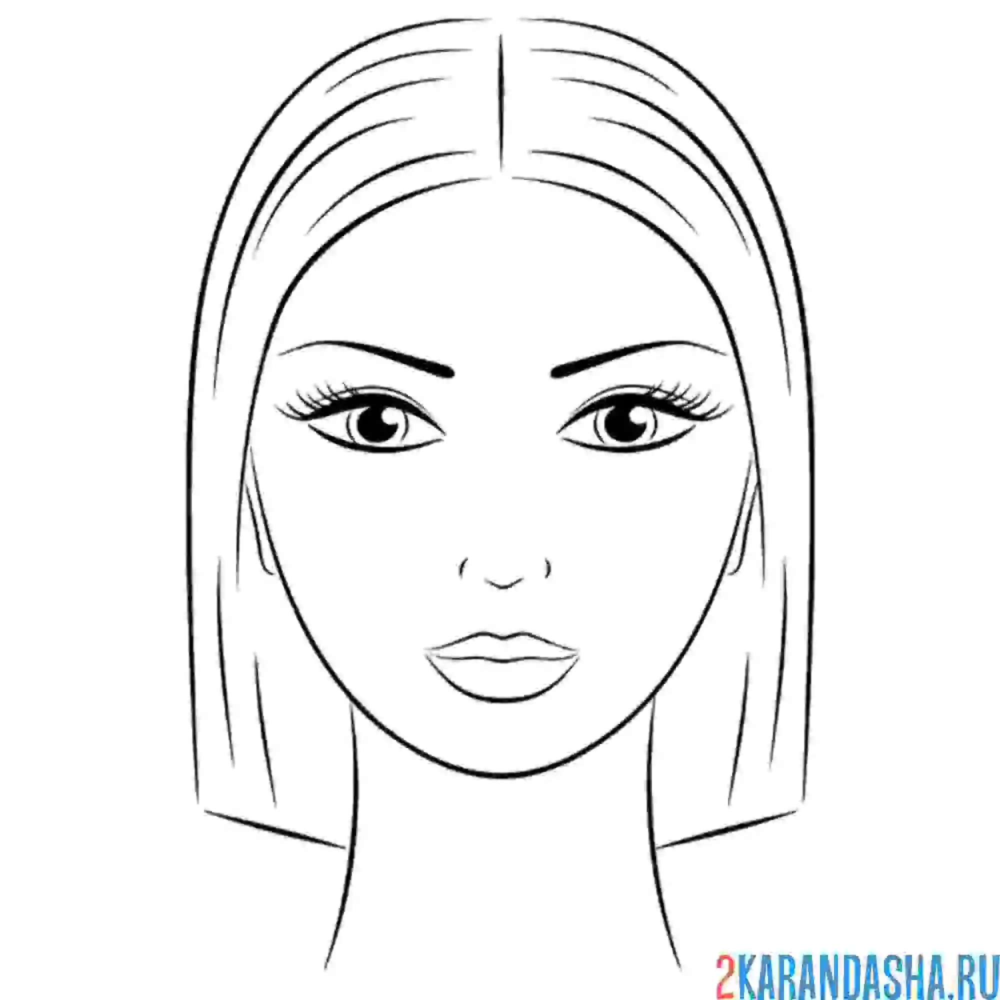 Раскраска модель для макияжа