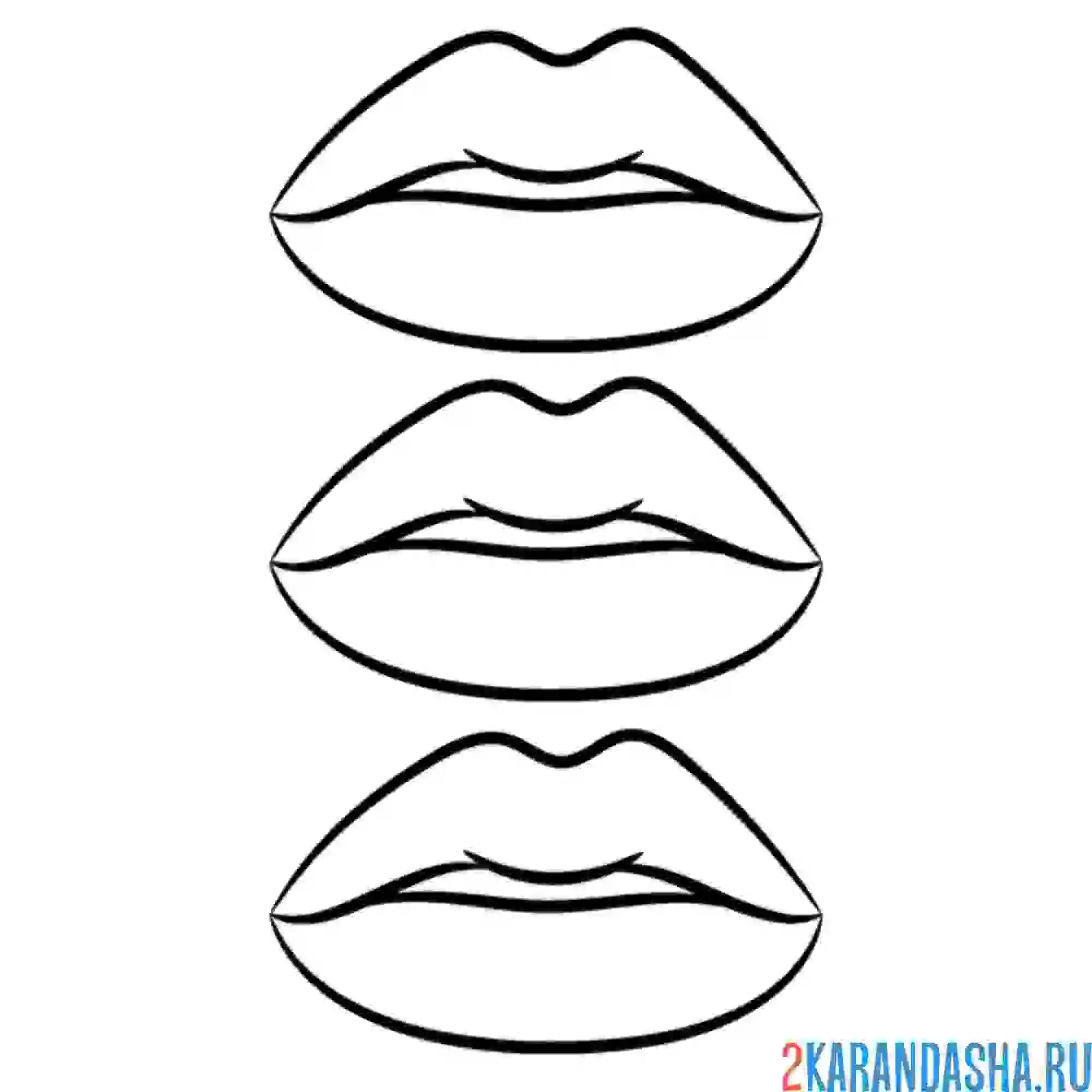 Раскраска много пухлых губ
