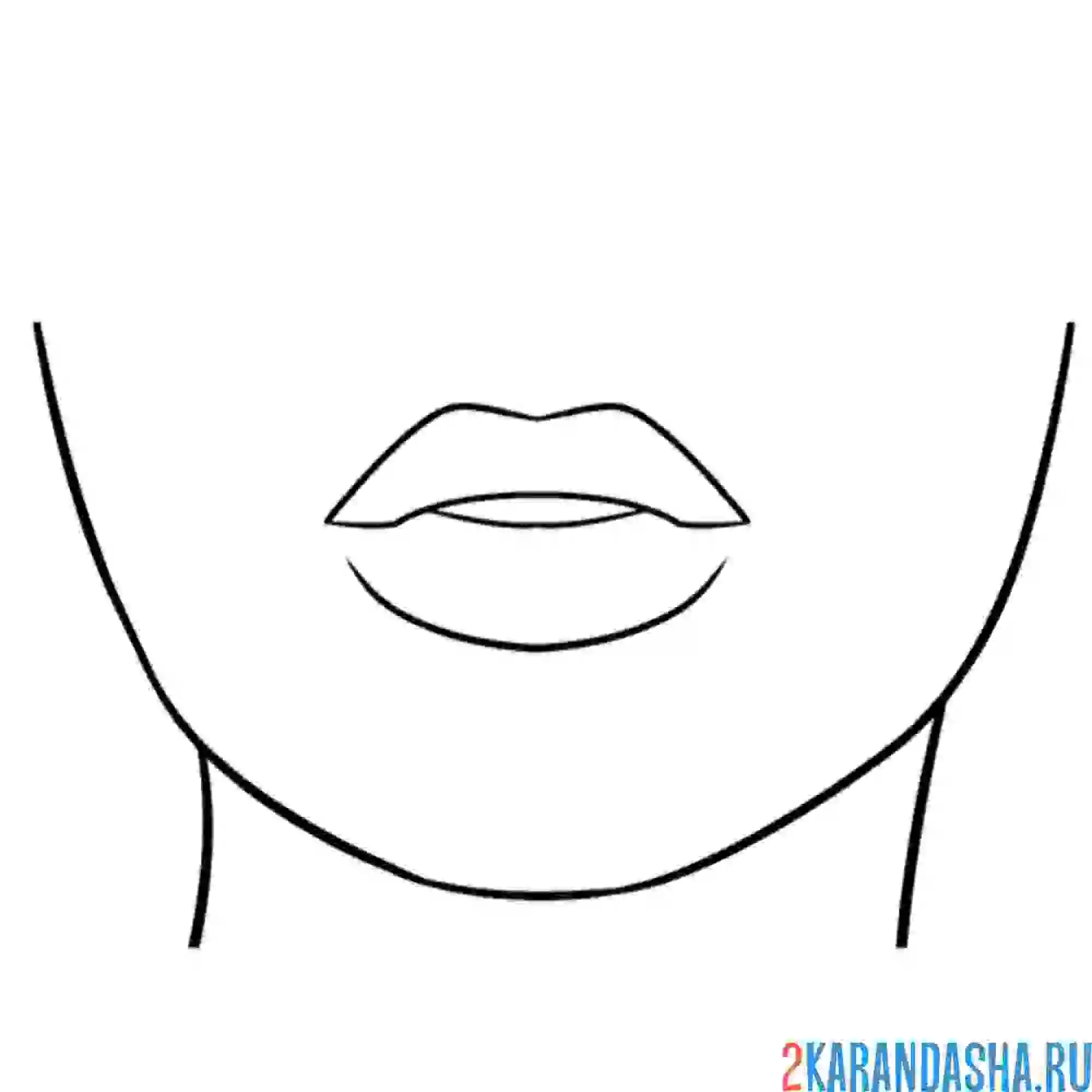 Раскраска голова с губами