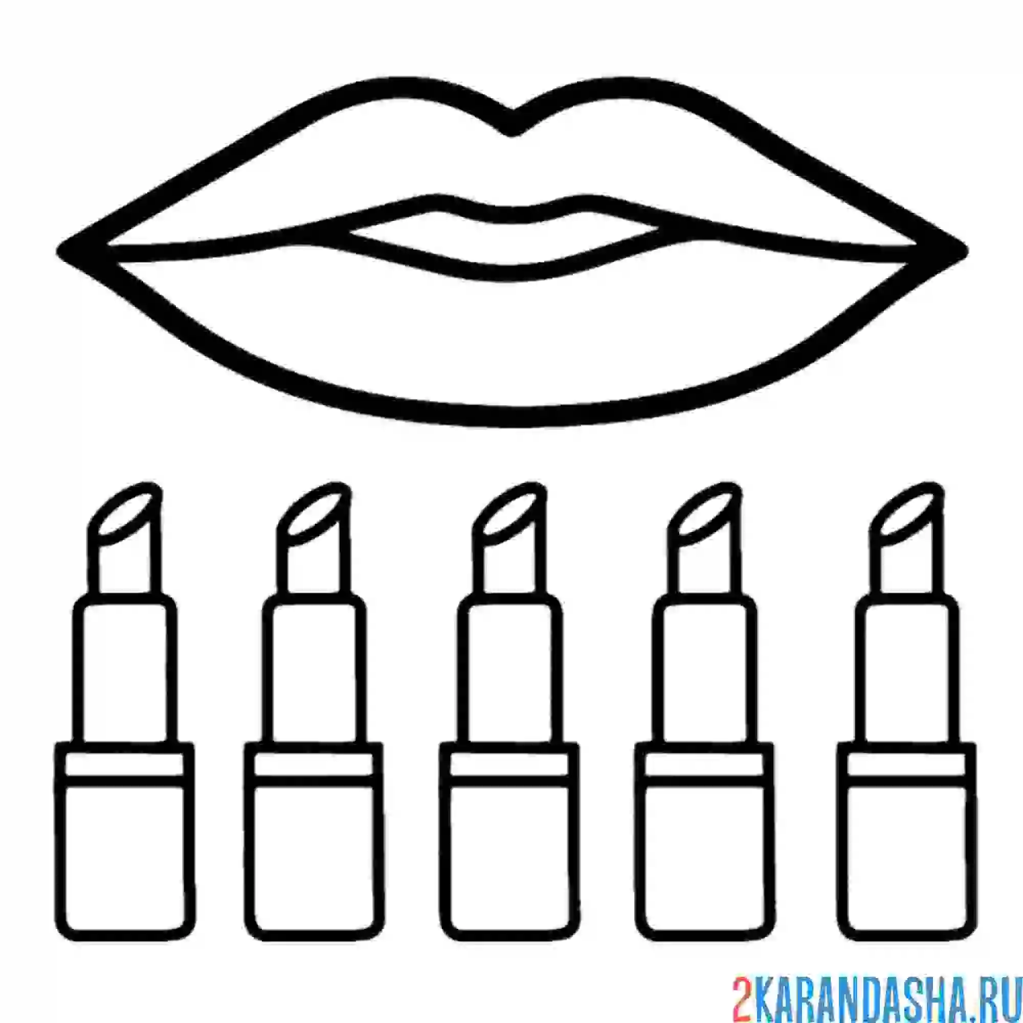 Раскраска губы и много помад