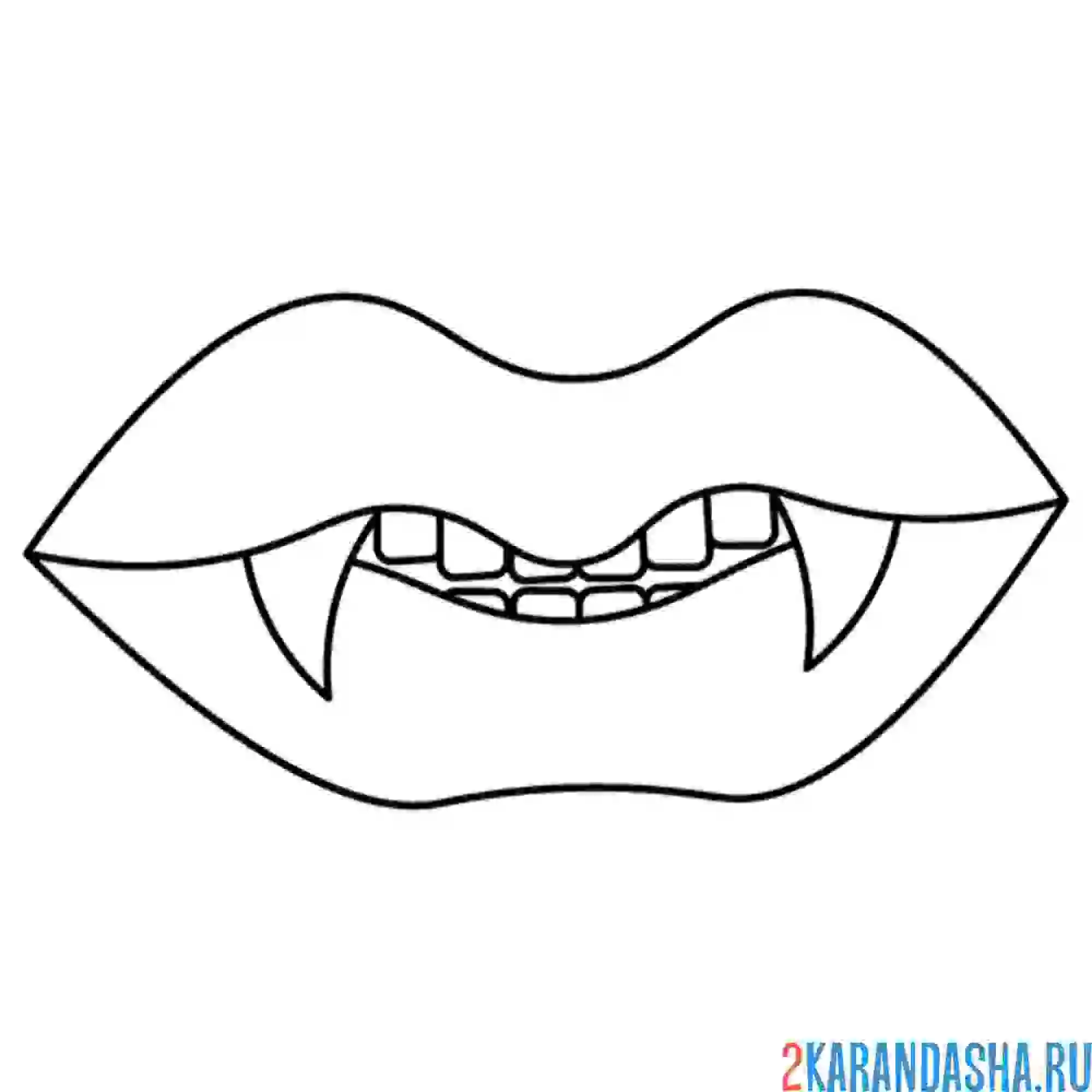 Раскраска рот вампира