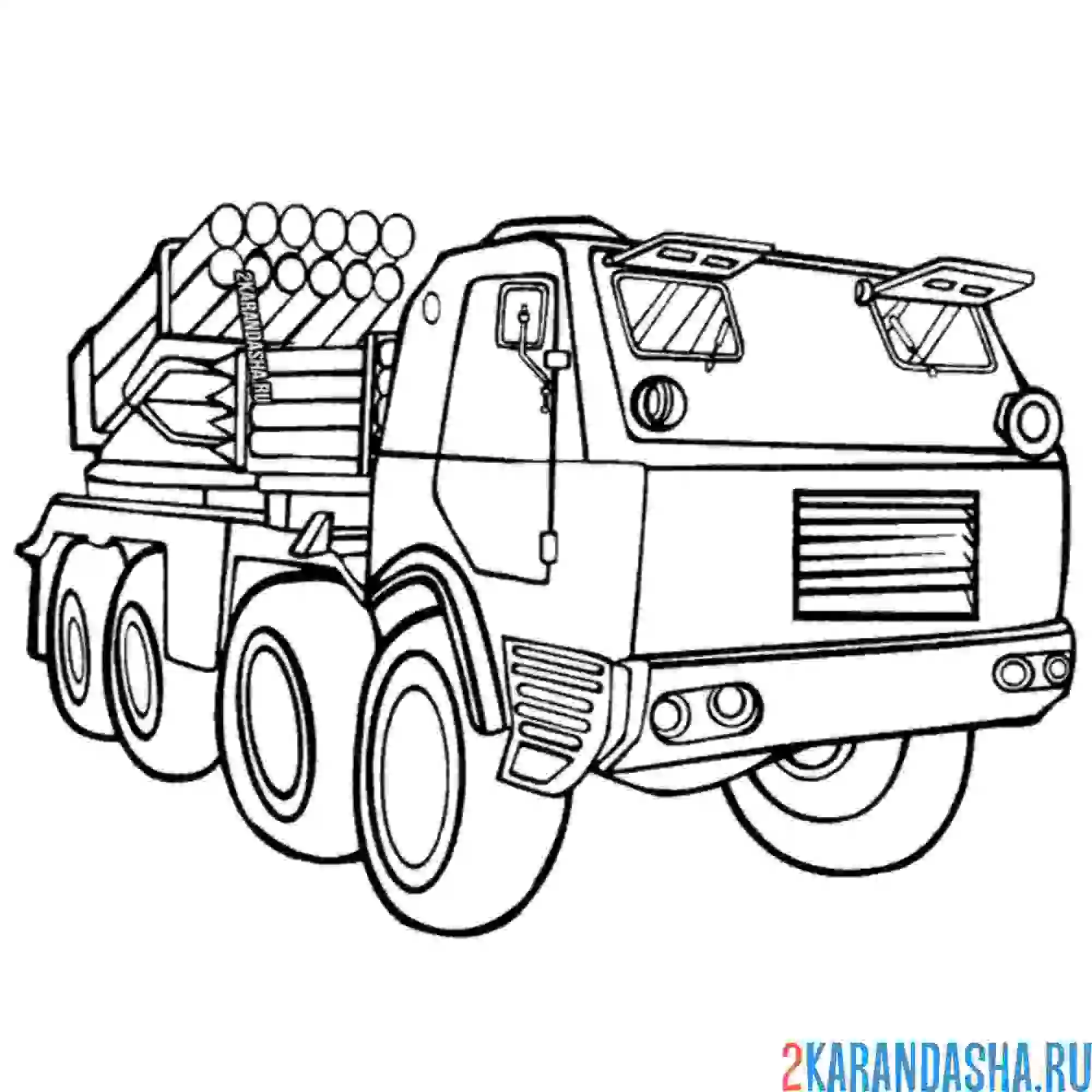 Раскраска военный ракетный комплекс