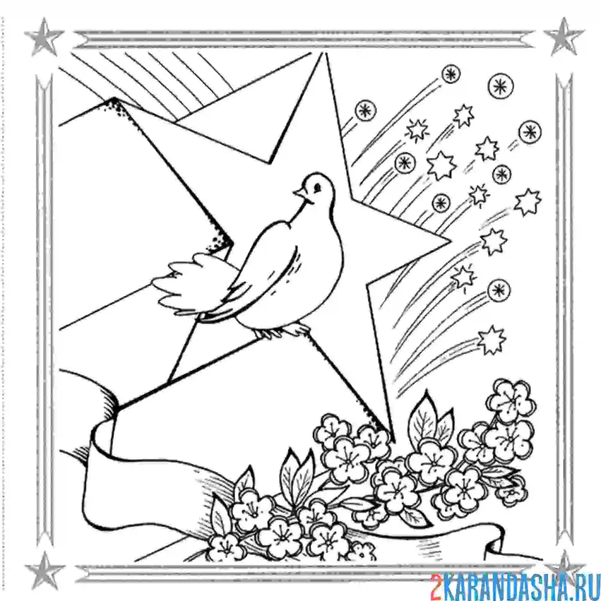 Раскраска голубь свободы и мира